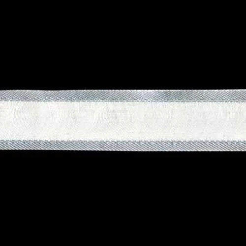 Sullivans Organza Ribbon Satin Edge, Light Grey- 15mm