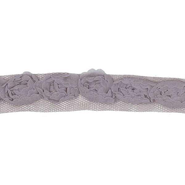 Sullivans Trim Rose, Grey- 25 mm