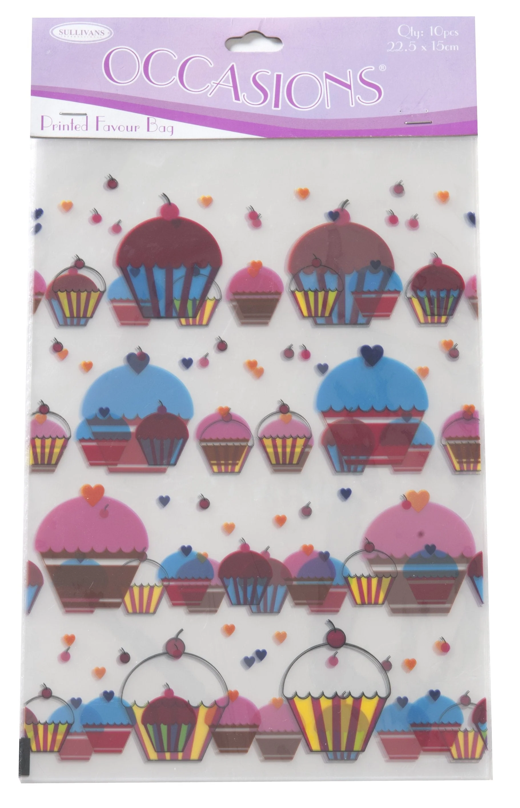 Sullivans Printed Favour Bag, Cupcakes- 10pc