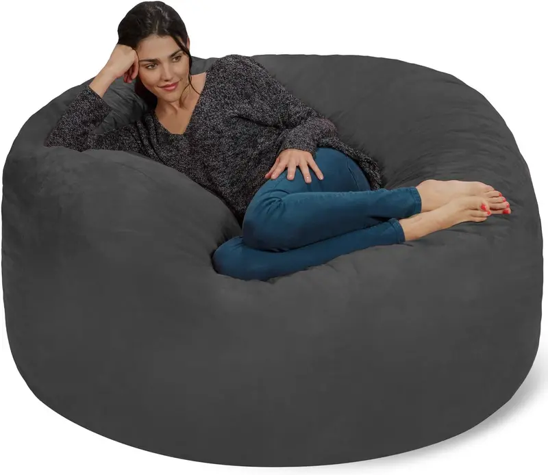 Fotel sako Chill Sack: gigantyczny podnóżek z 5 sekcjami z pianki memory
