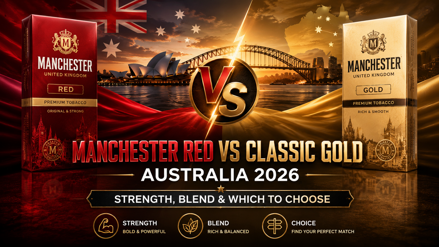 Manchester Red or Classic Gold Australia: Strength, Blend & Which to Choose