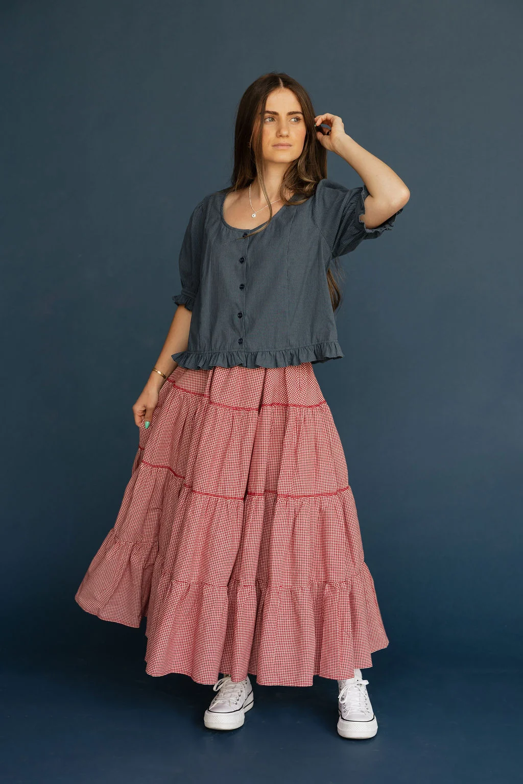 Zoey Skirt-Red Gingham