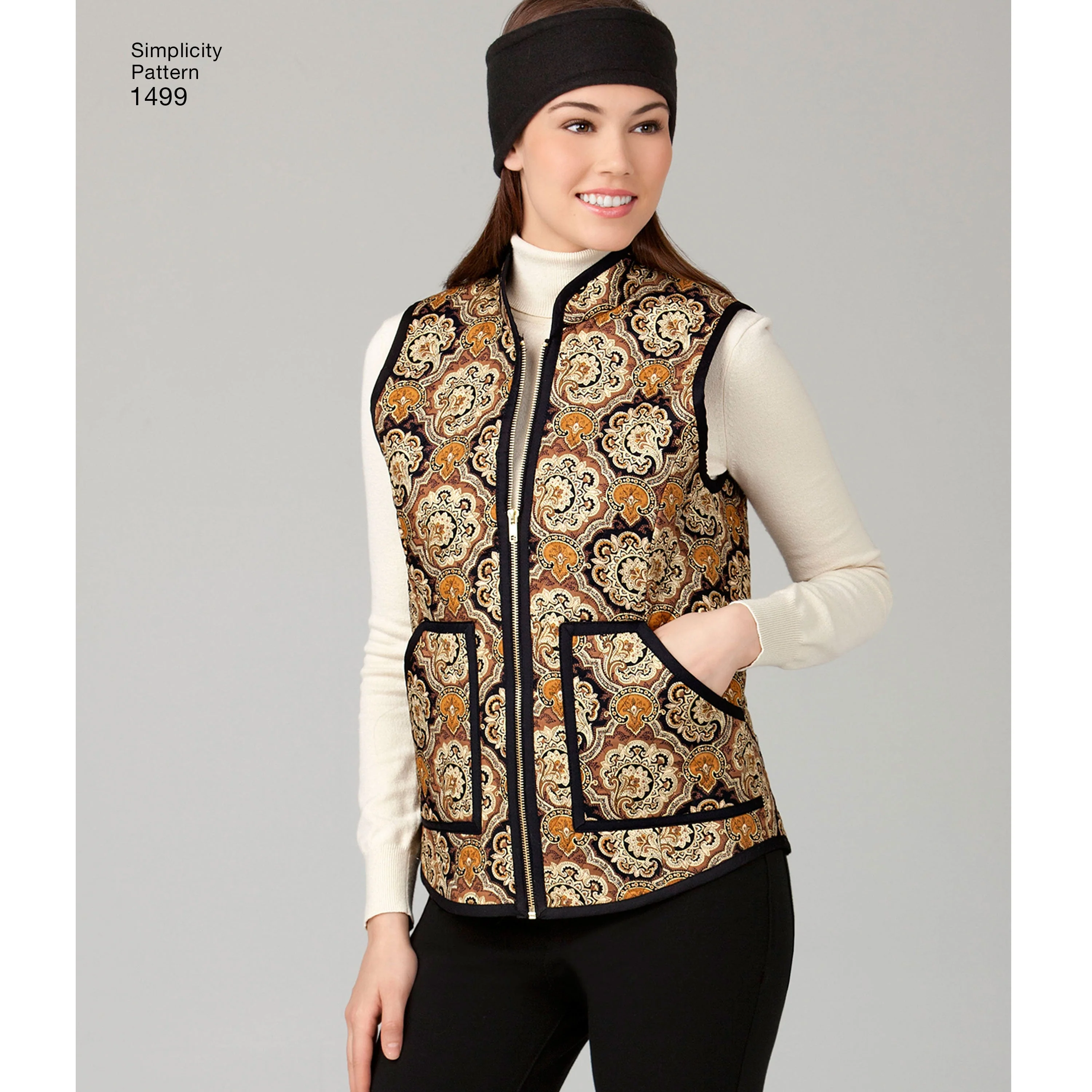 Simplicity Pattern 1499  Women's Vest and Headband in Three Sizes