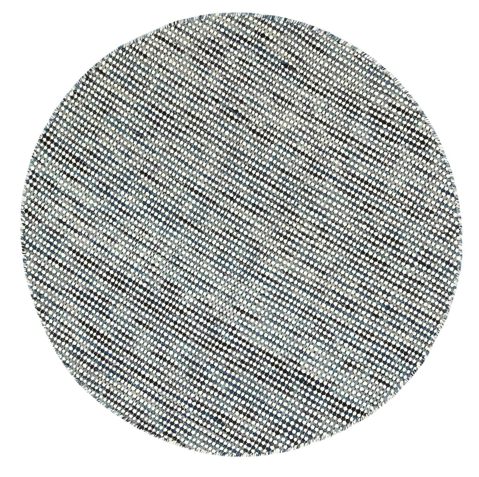 Skandi Ingrid Teal Round Wool Rug