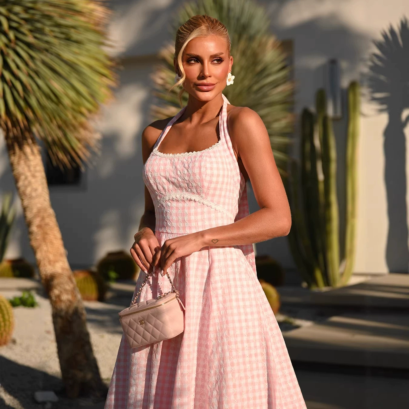Vivien Gingham Midi Dress