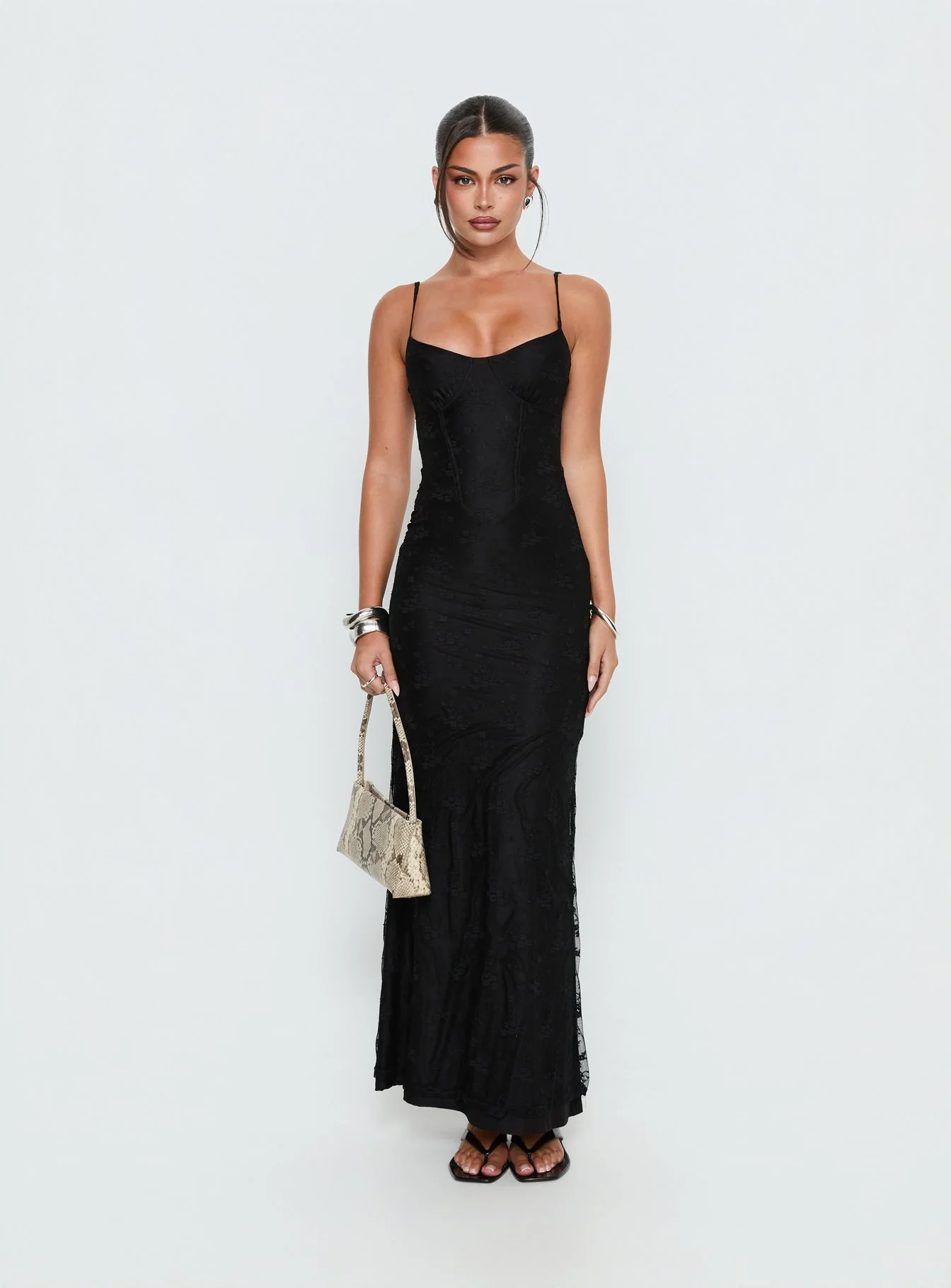 Amika Lace Maxi Dress Black