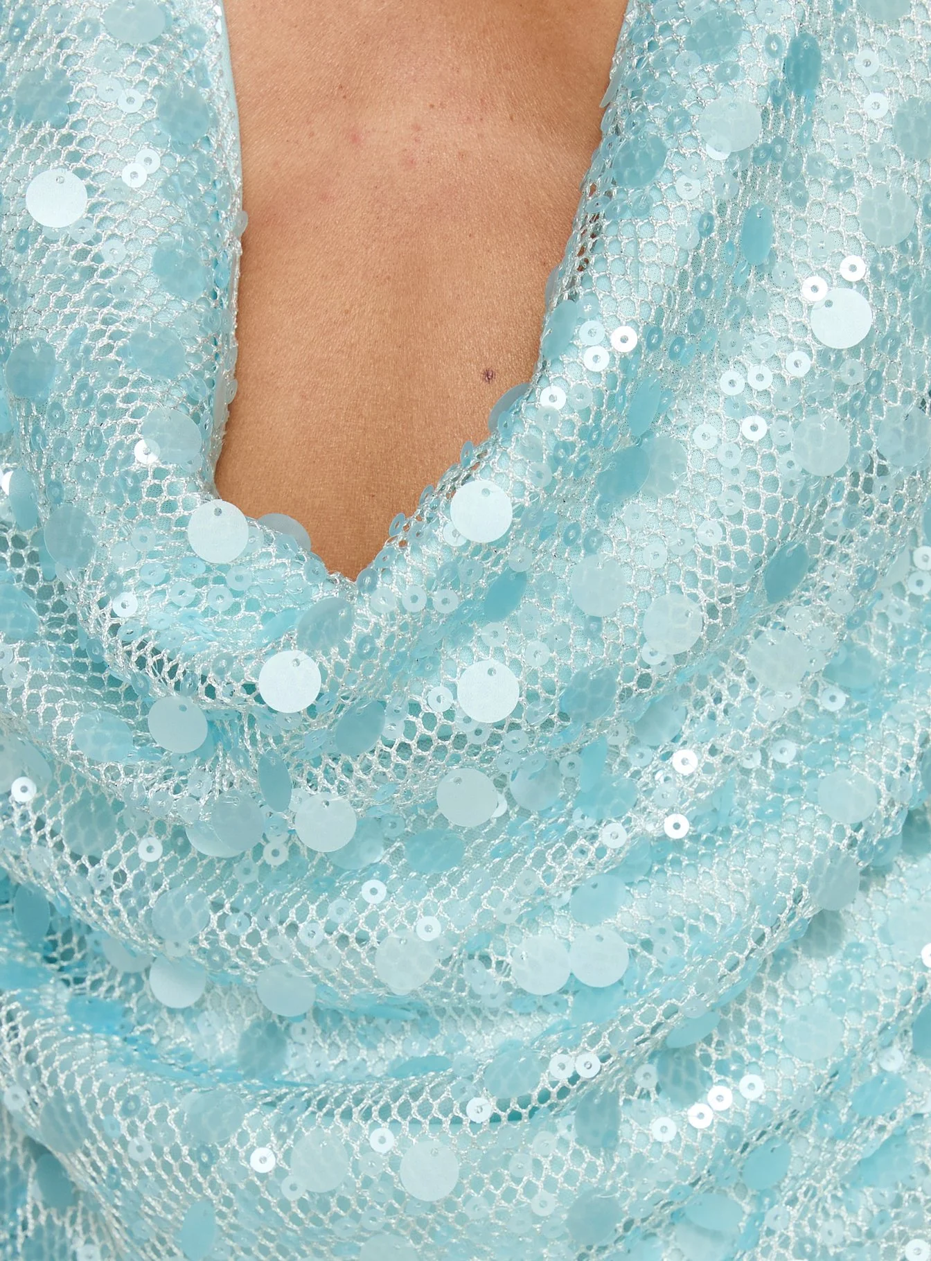 Views Of Capri Plunge Neck Top Blue