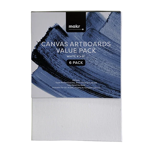 Makr Canvas Artboards Value Pack - 4x6in (10x15cm) - 6pk