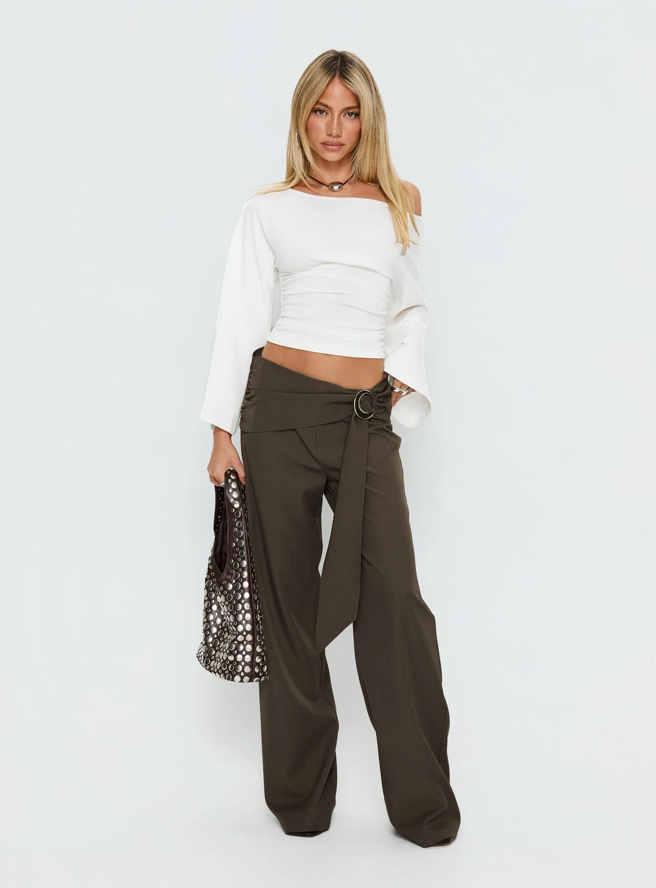 Elisson Layered Buckle Pants Grey