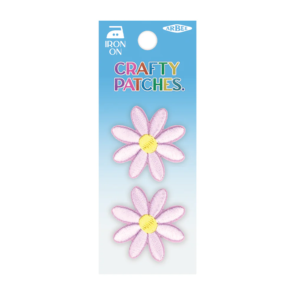 Arbee Crafty Patch, Daisies Lilac- 2pc