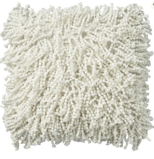 Mina Victory Shaggy Cushion, White- 50.8cmx50.8cm