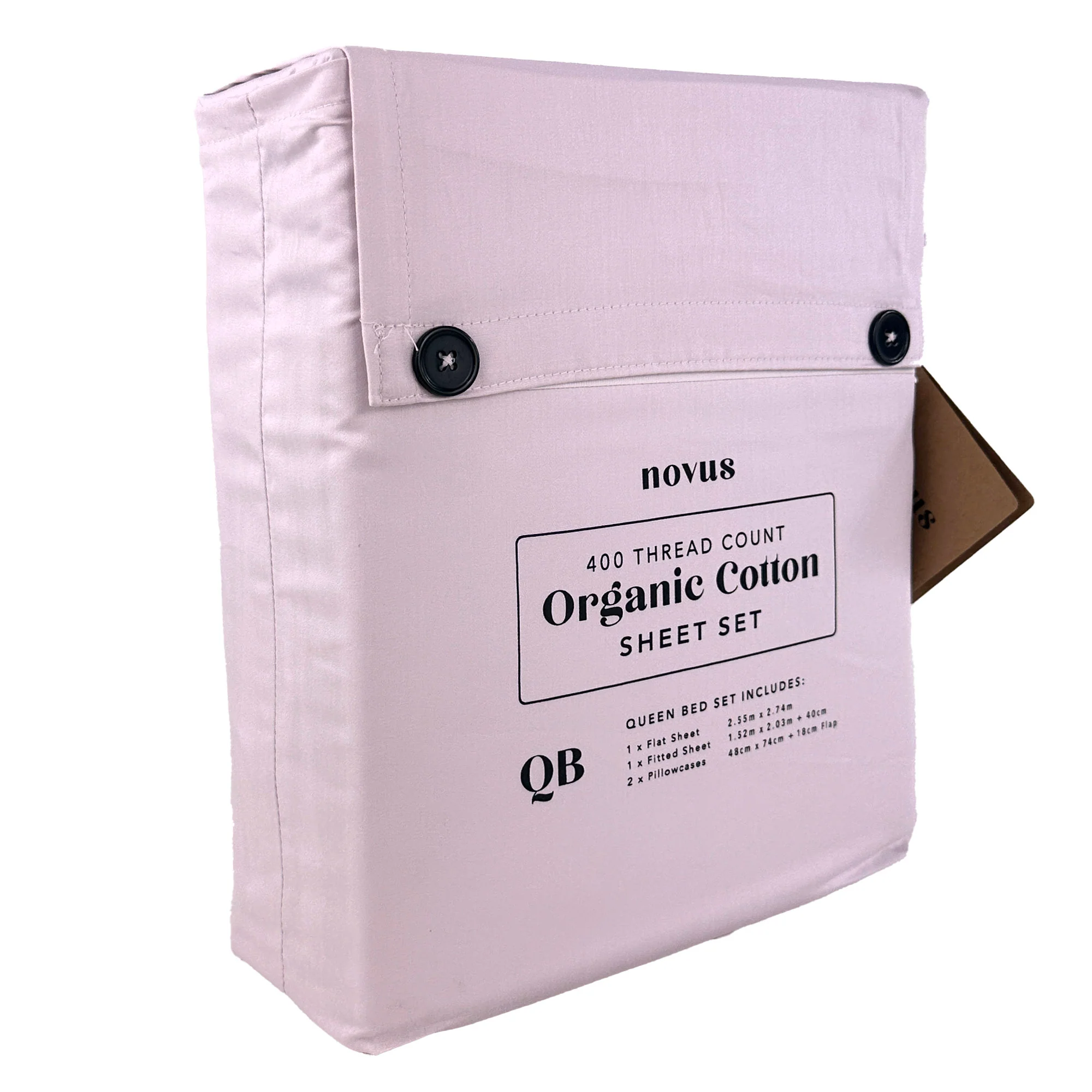 Novus 400TC Organic Cotton Sheet Set, Light Purple- Queen Bed