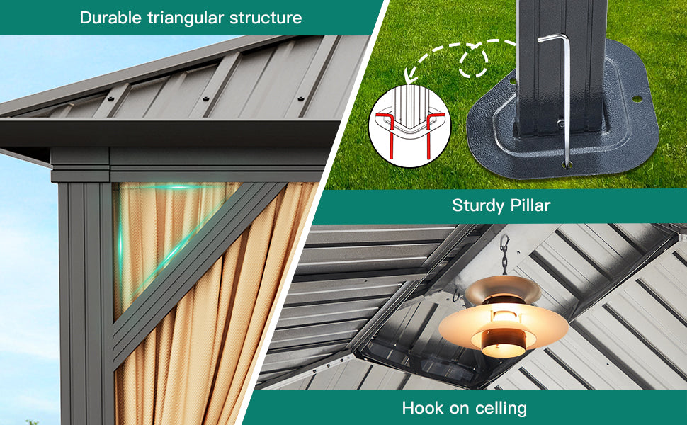 Outdoor Combined of Horizontal Vertical Stripes Roof for Patio