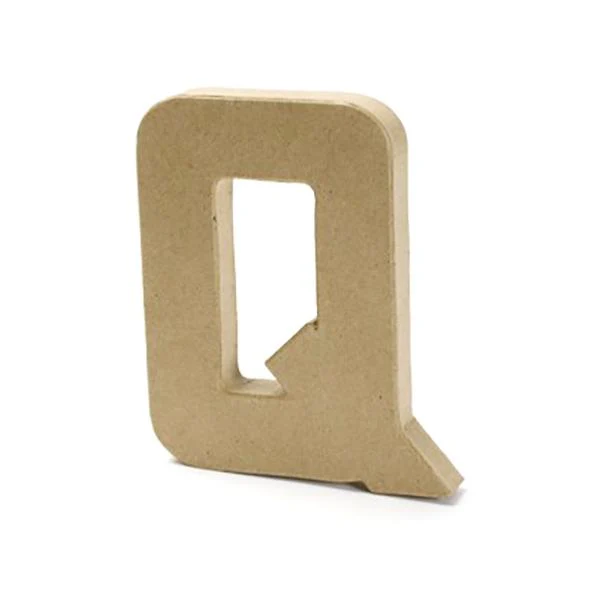 Paper Mache Letter, Q - 8 inch