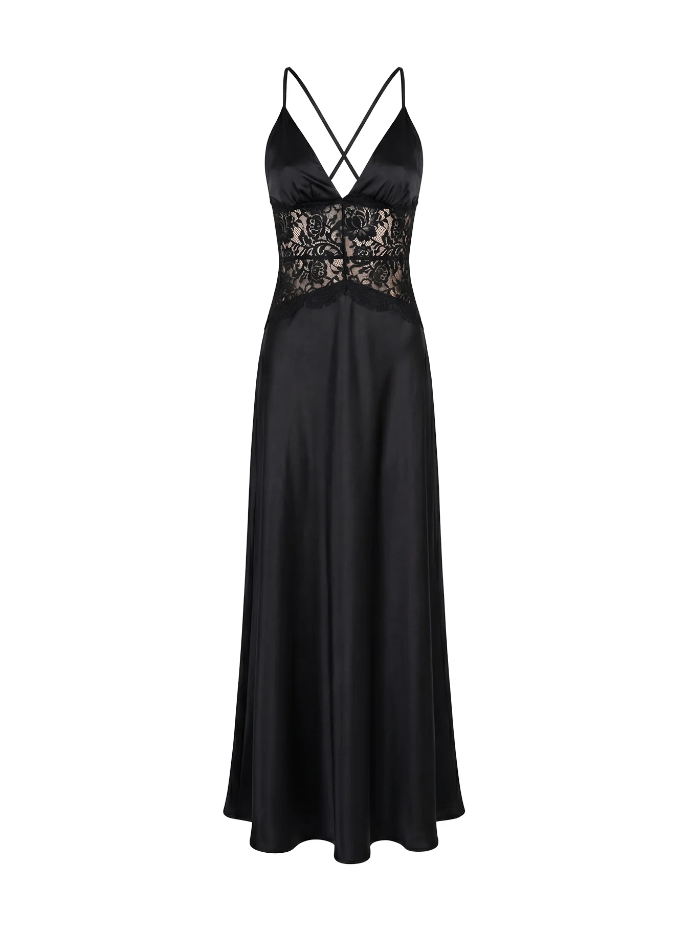 Klairee Lace Maxi Dress Black