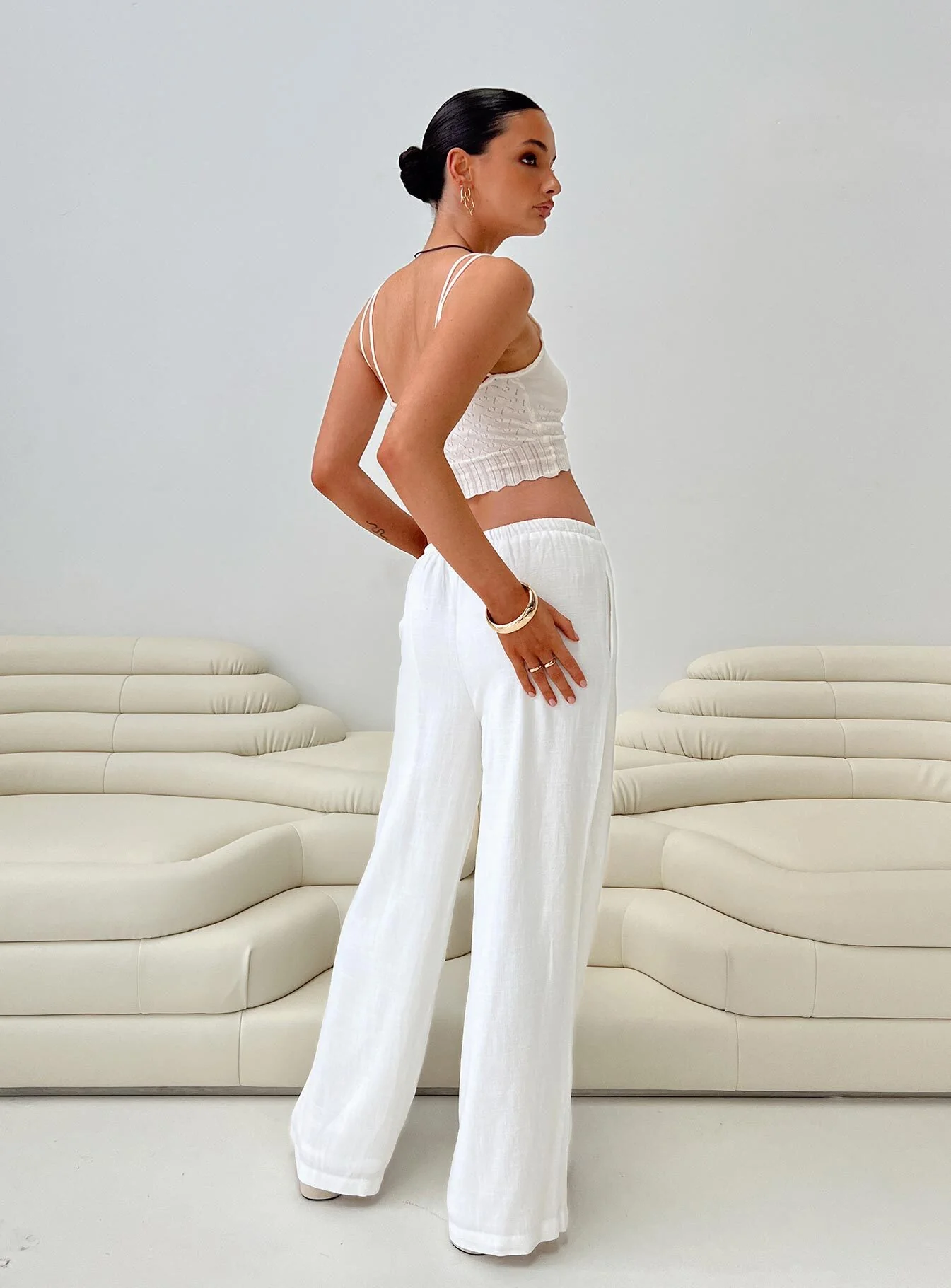 Parklea Linen Blend Pants White