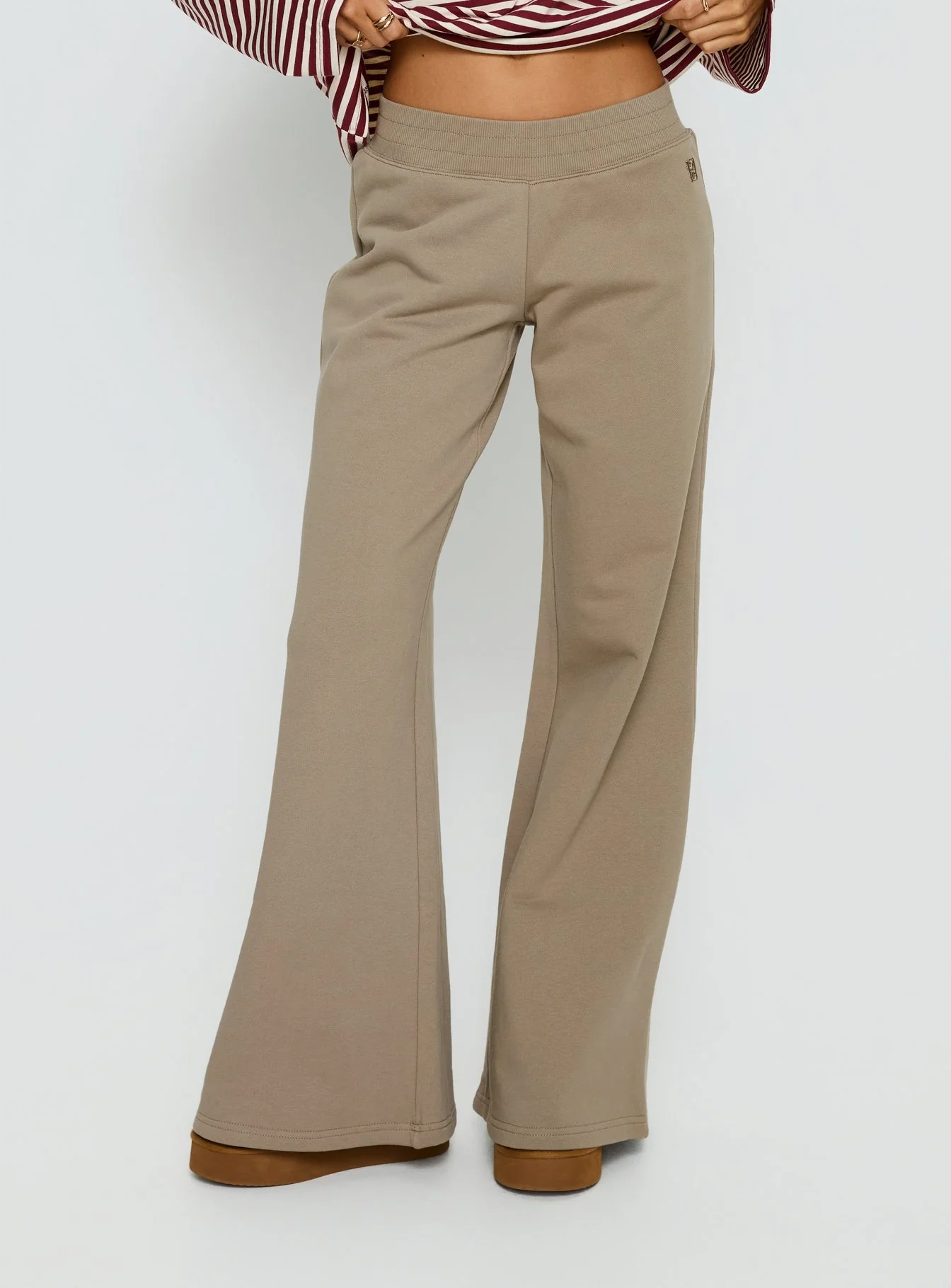 Summits Flared Track Pants Latte