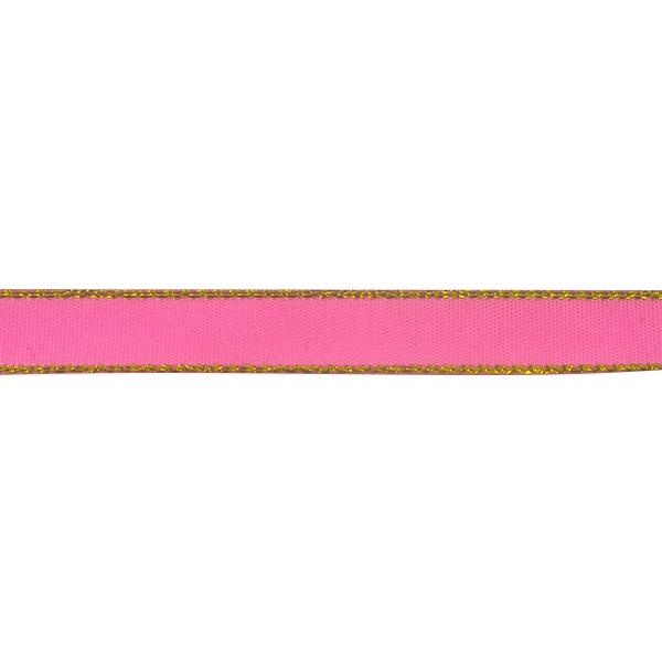 Makr Ribbon, Gold Edge Hot Pink Satin- 9mmx9.1m