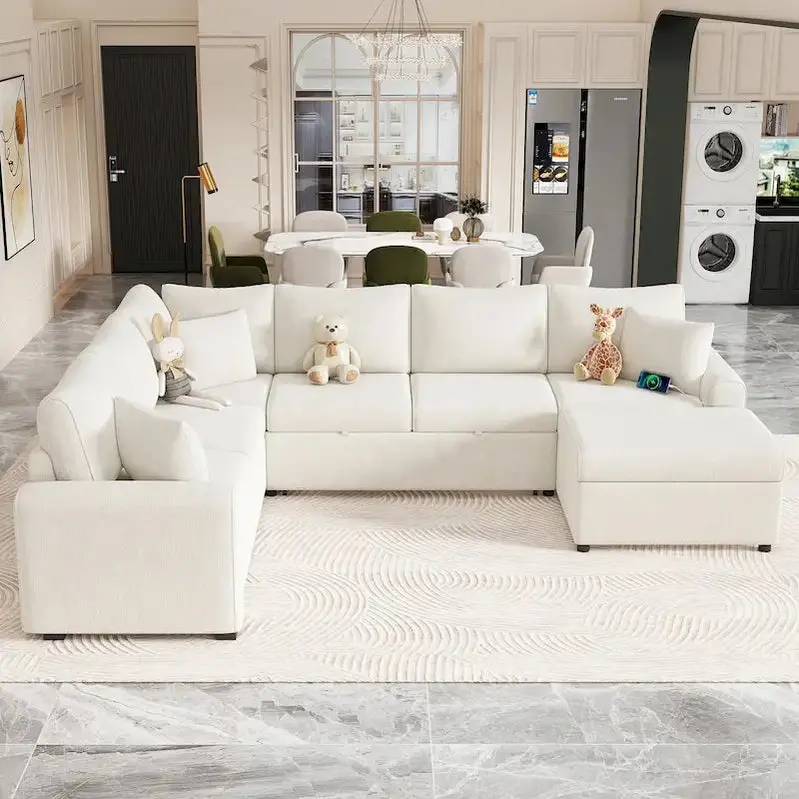 Narożnik modułowy z rozkładanym łóżkiem – rozkładana sofa do małych pomieszczeń