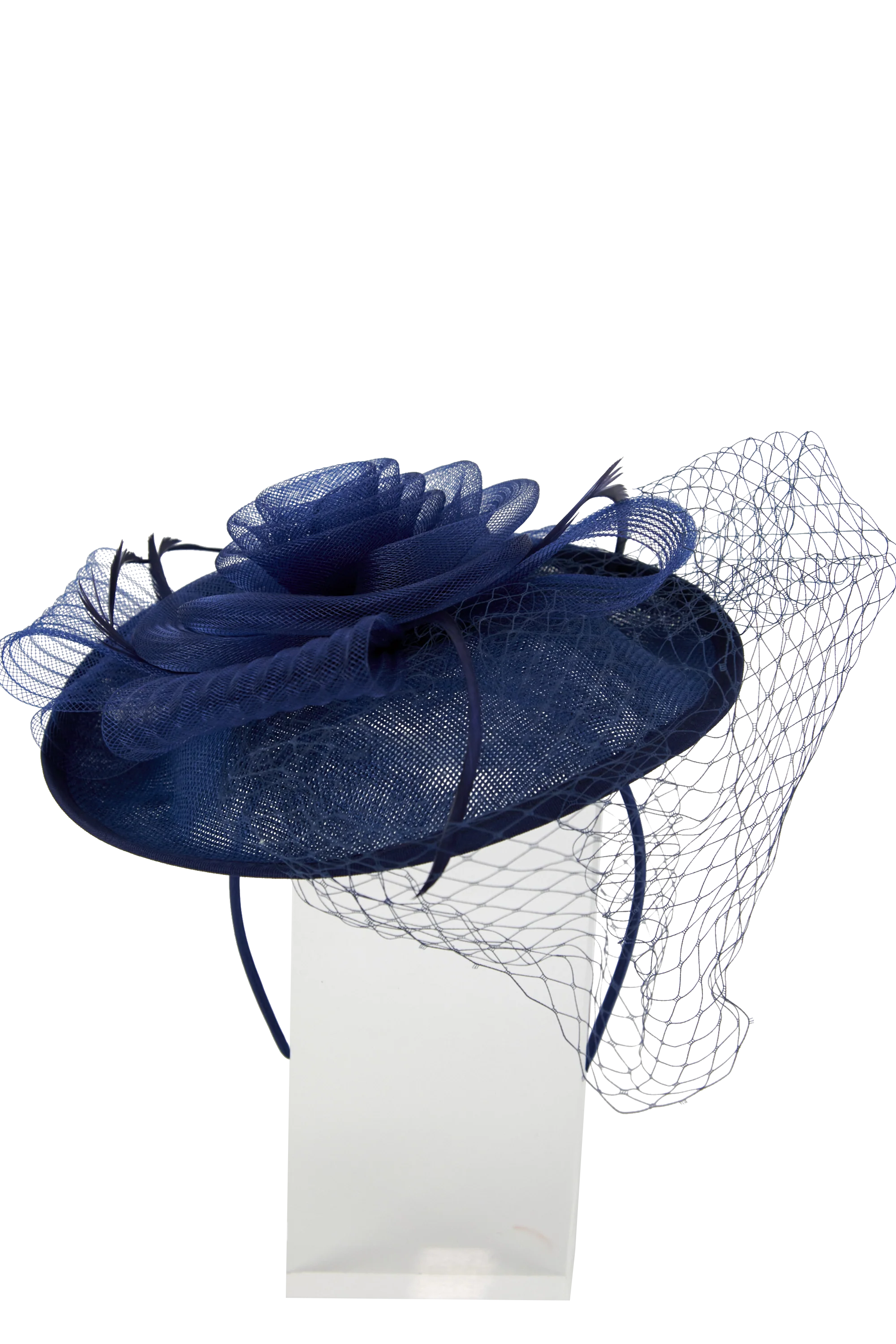 Lincraft Headband And Clip Fascinator, Ruth - Navy