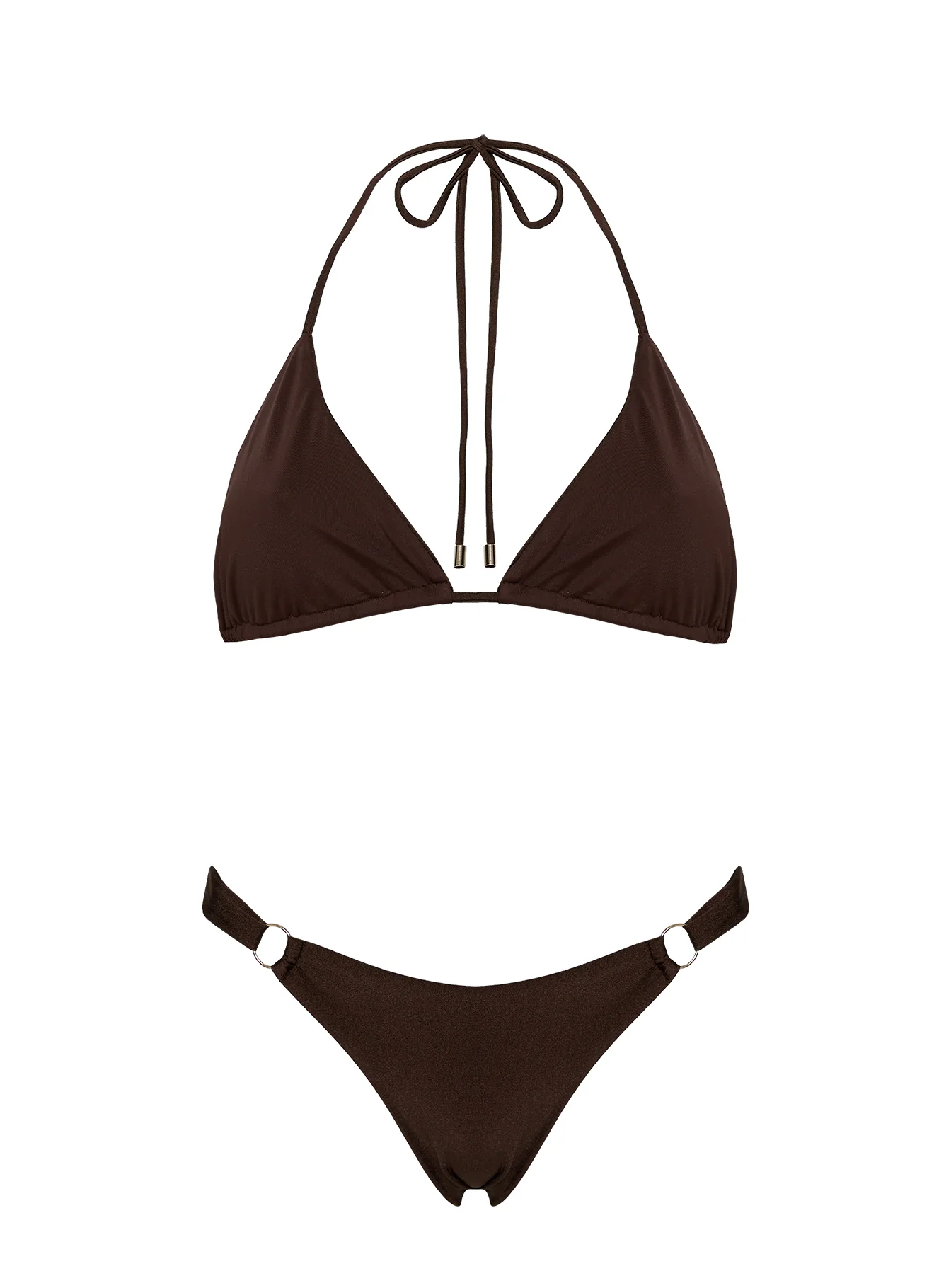 Kennedie Shine High Cut Ring Bikini Bottoms Chocolate Brown