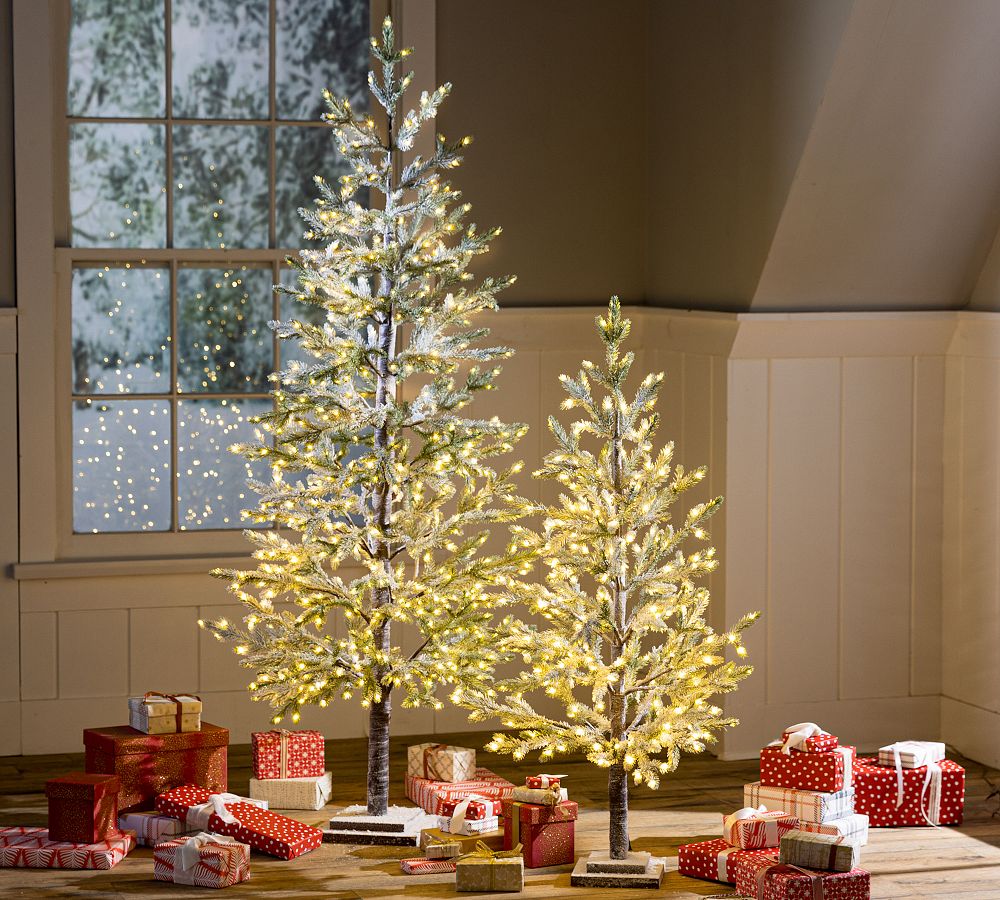 Pre-Lit Faux Snowy Pine Tree