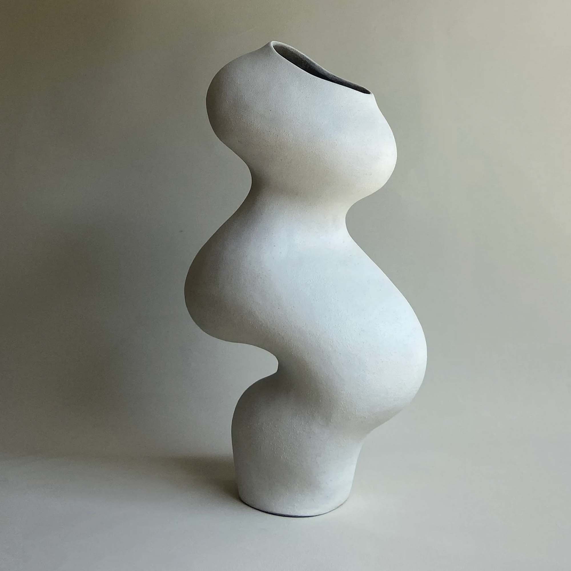 White Ceramic Sculpture Vase