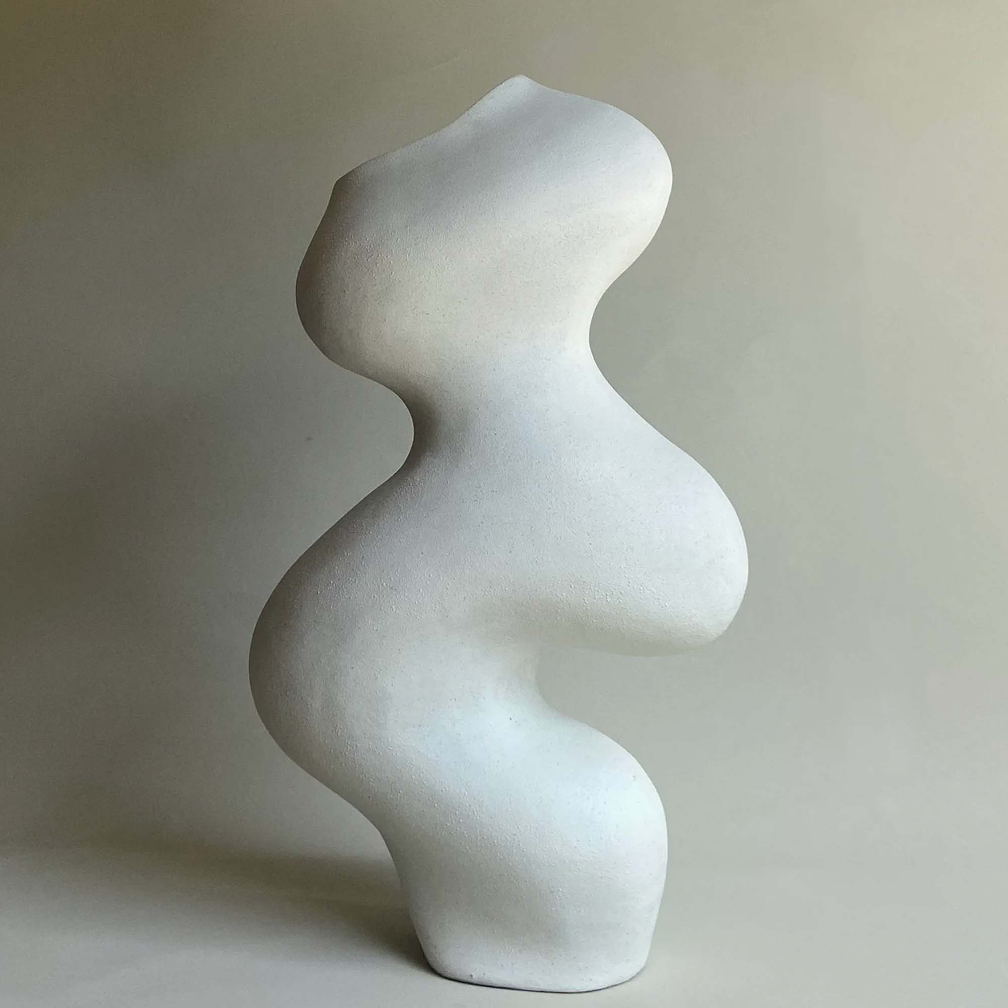 White Ceramic Sculpture Vase