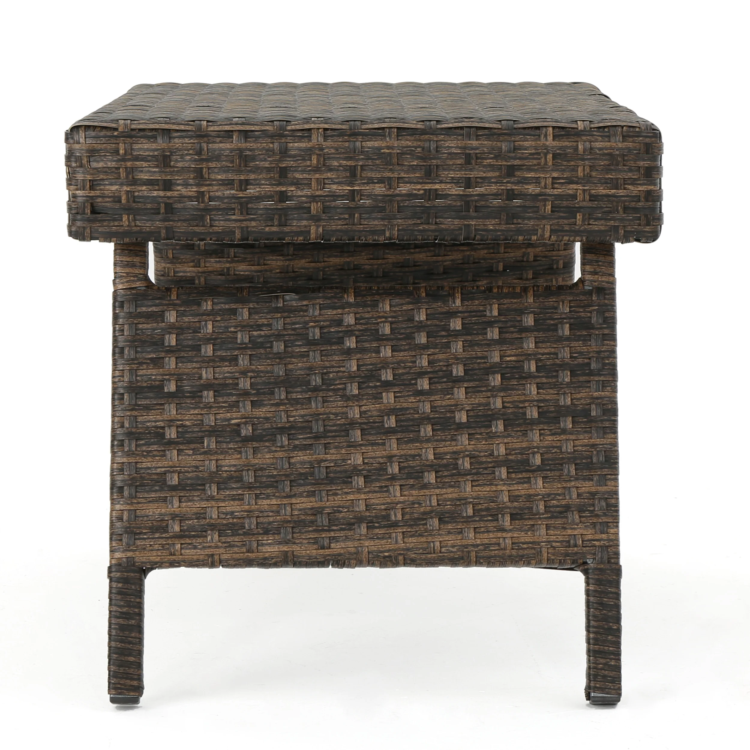Thelma Outdoor Wicker and Aluminum Folding Side Table - furnishings