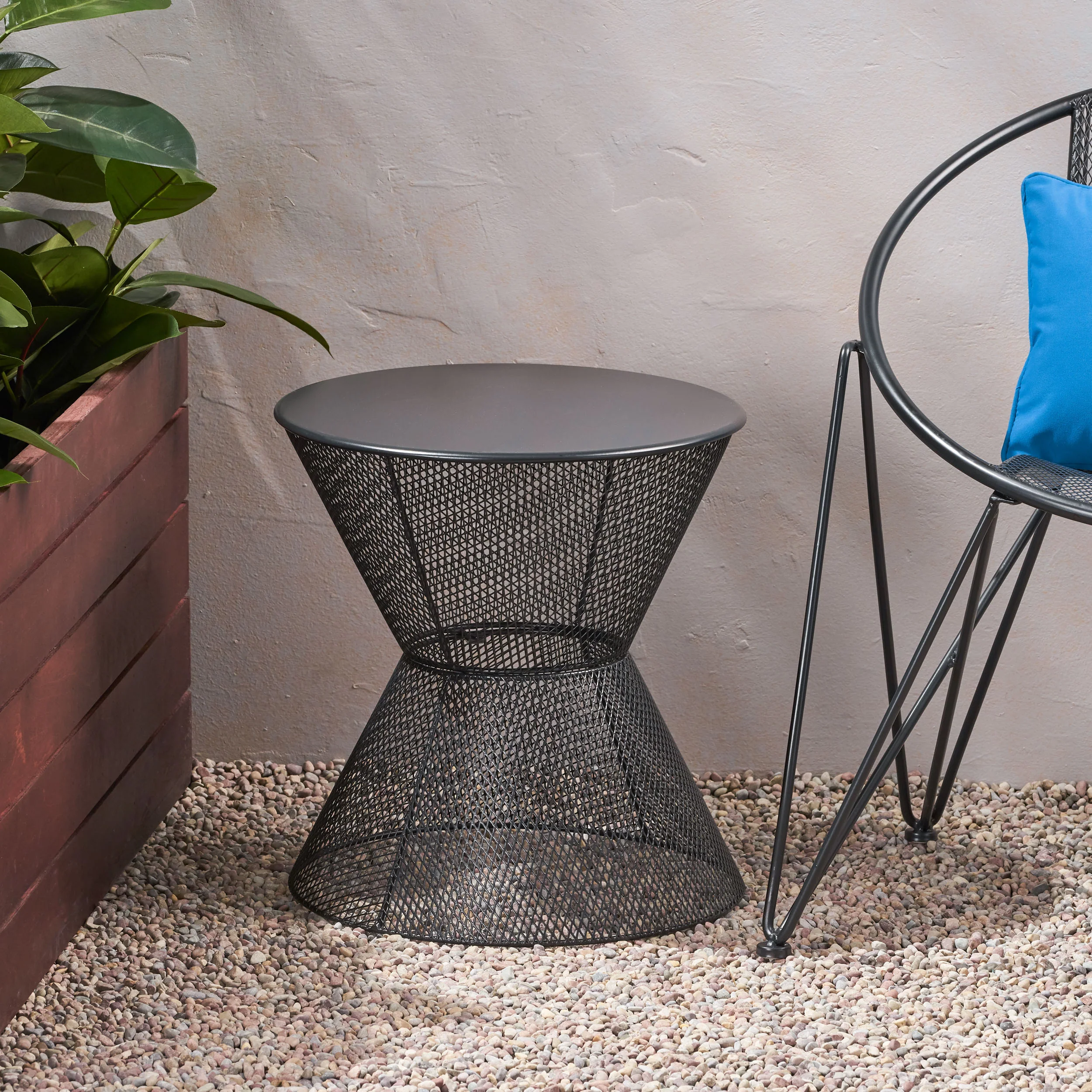 Tristian Modern Outdoor Iron Side Table - furnishings