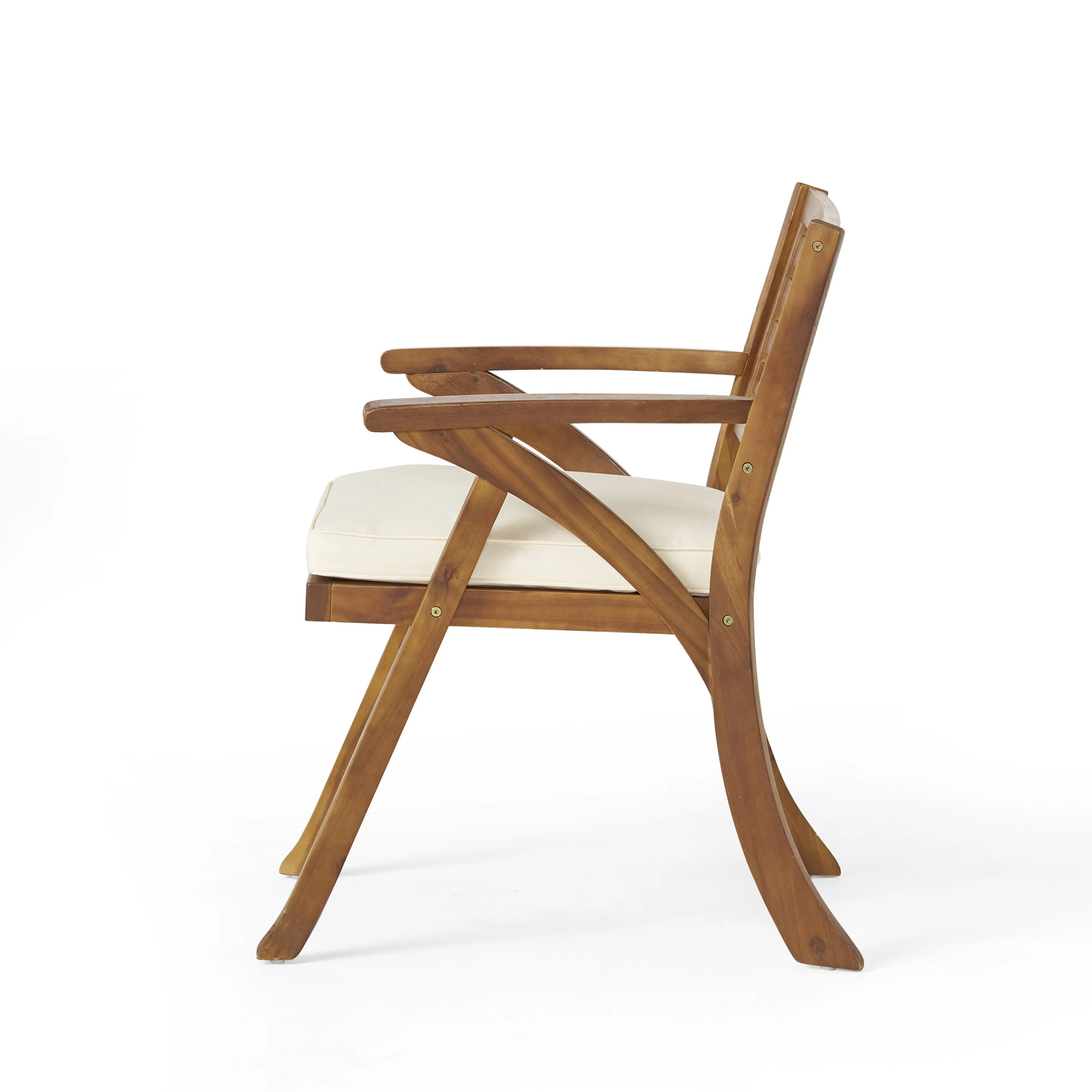 Helen Outdoor Teak Finish Acacia Wood Arm Chair (Set of 2) - furnishings