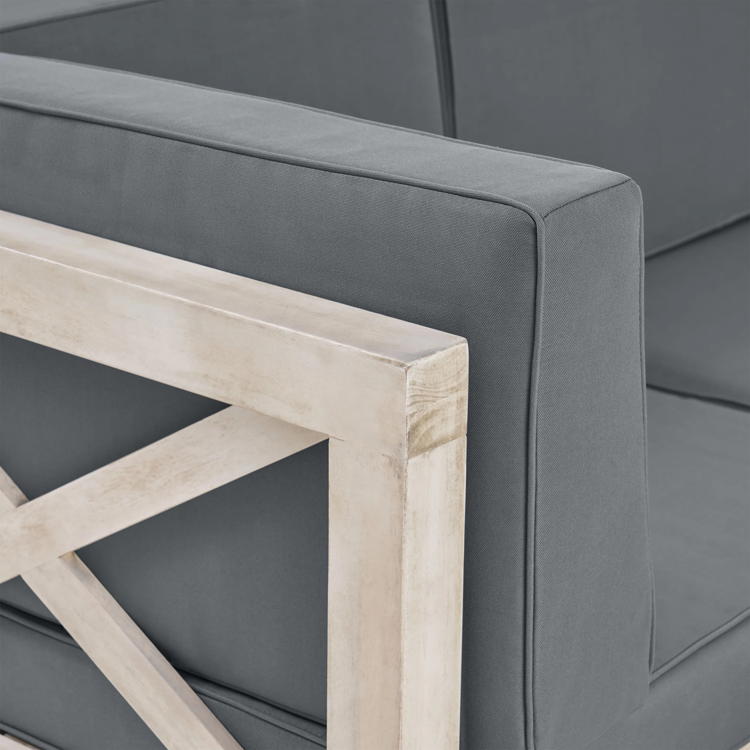 Brava Outdoor Modular Acacia Wood Sofa with Cushions - furnishings