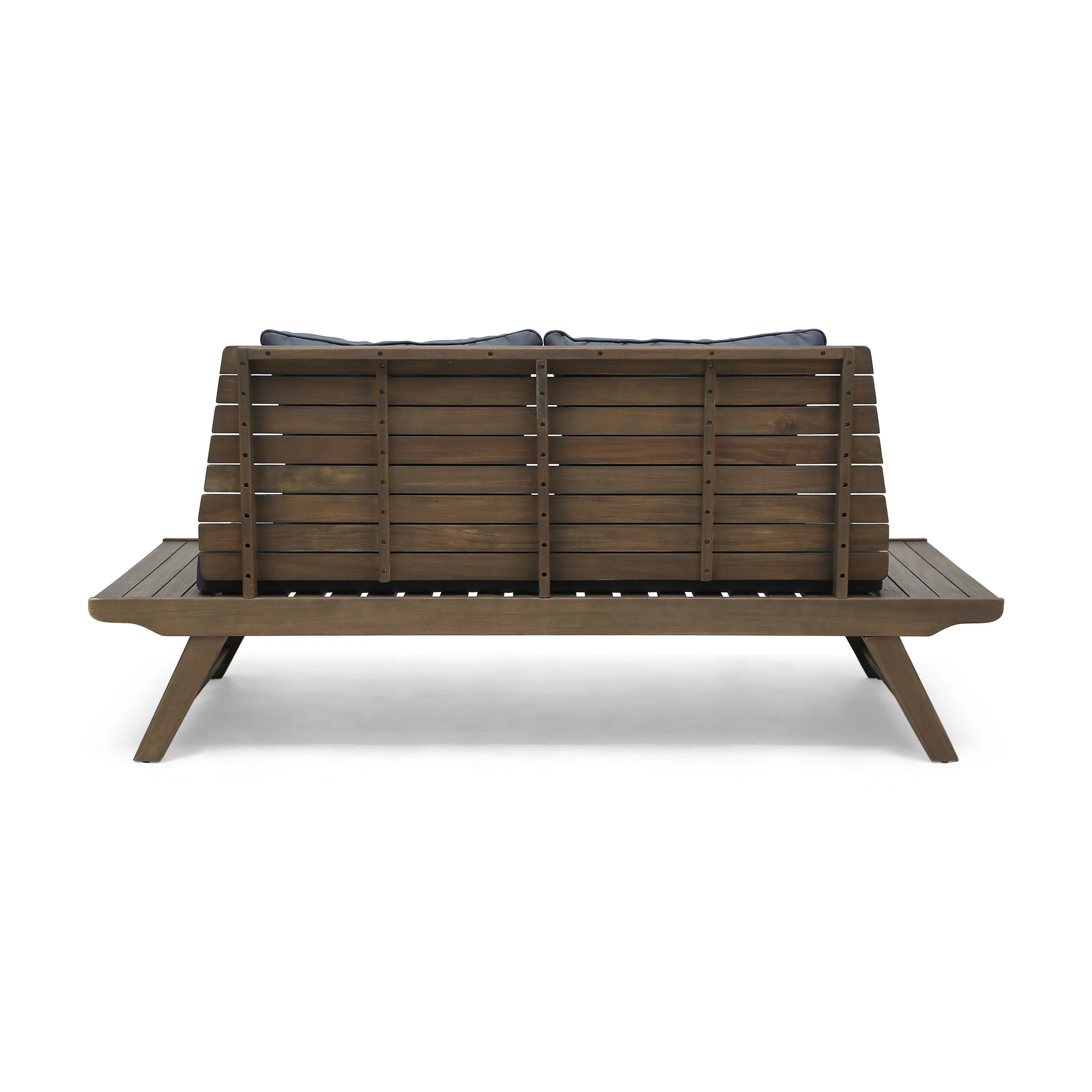 Enid Outdoor 2 Seater Acacia Wood Loveseat and Coffee Table Set - furnishings