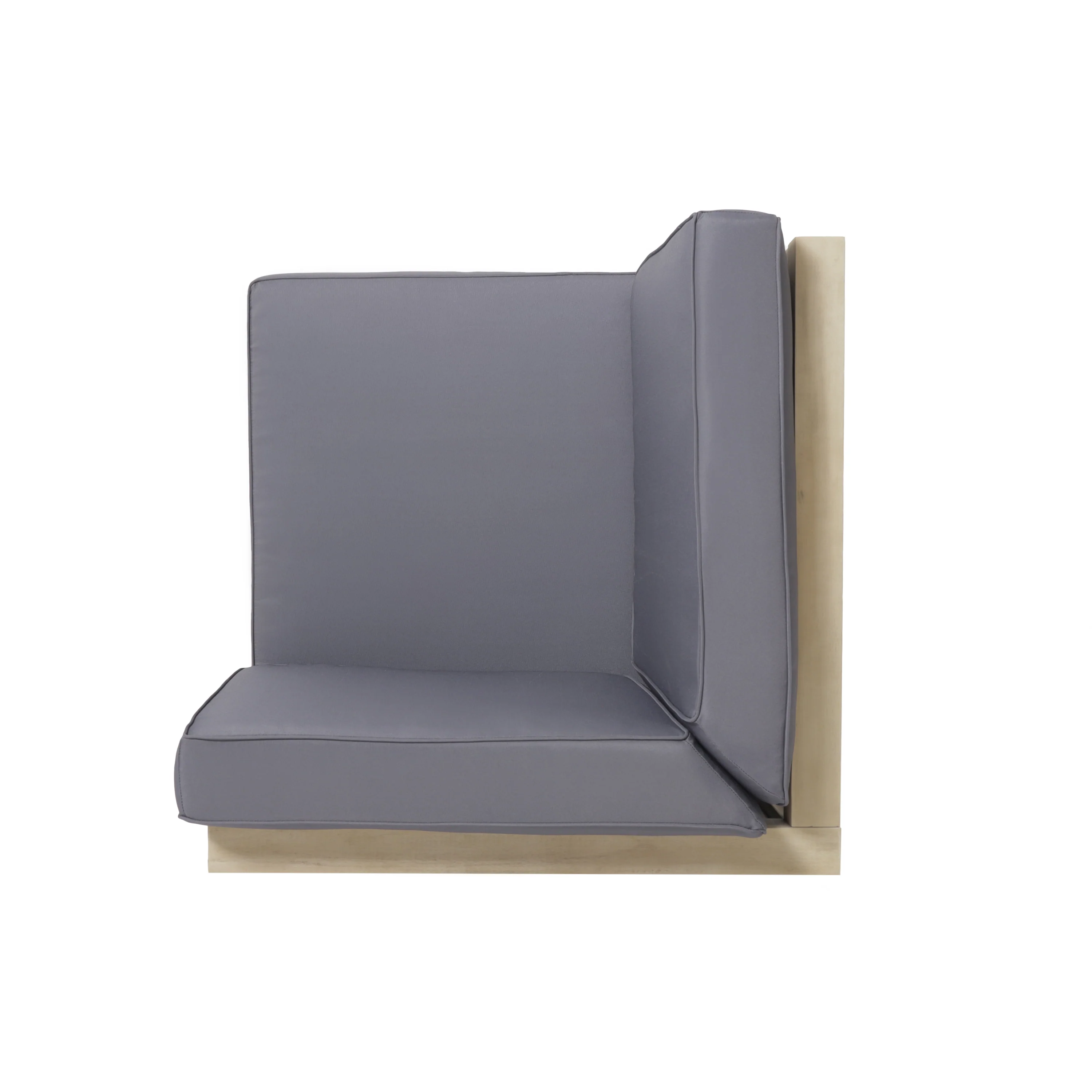 Olivia Outdoor 9 Seater Acacia Wood Sectional Sofa Set, Weathered Finish and Dark Gray - furnishings
