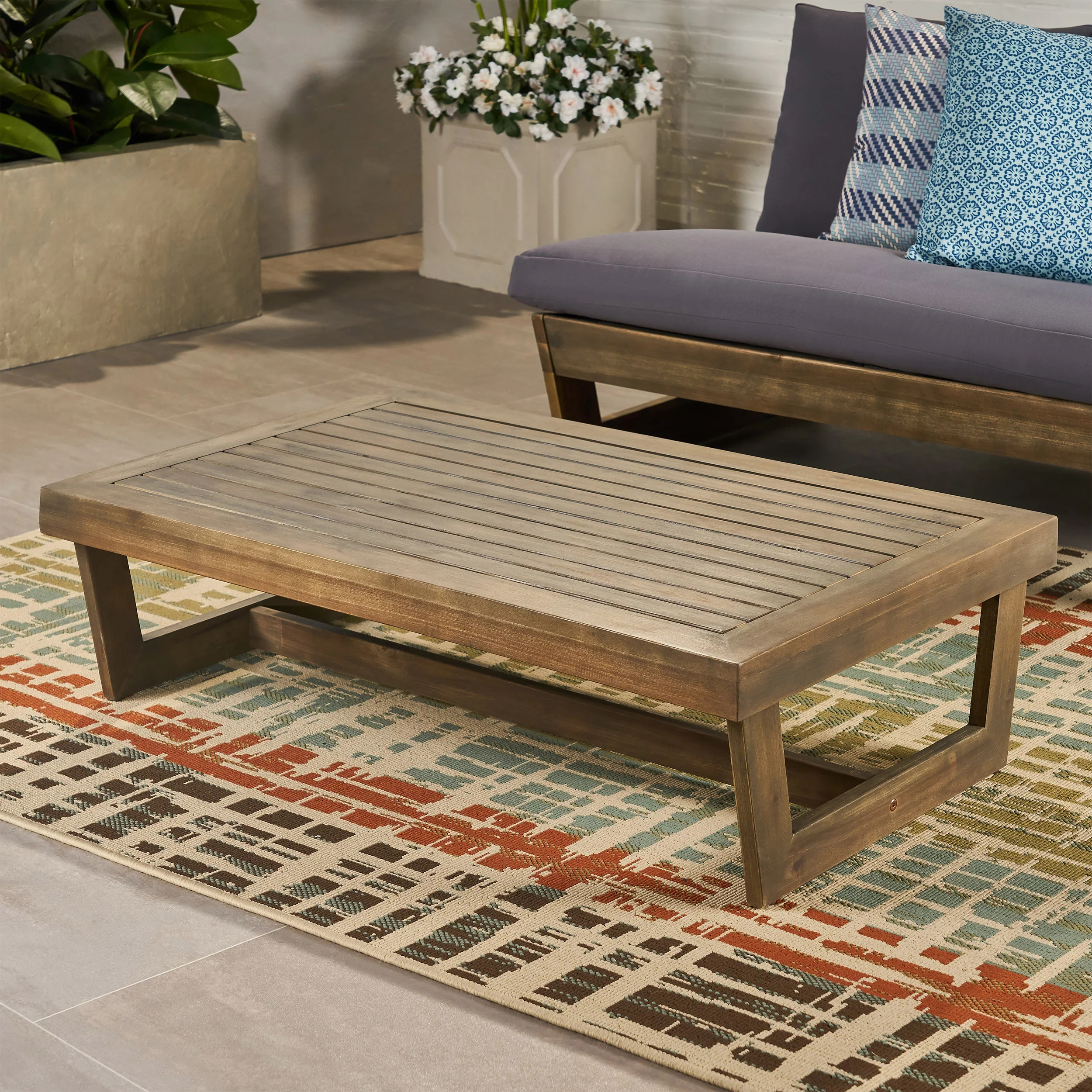 Emma Outdoor Acacia Wood Coffee Table - furnishings
