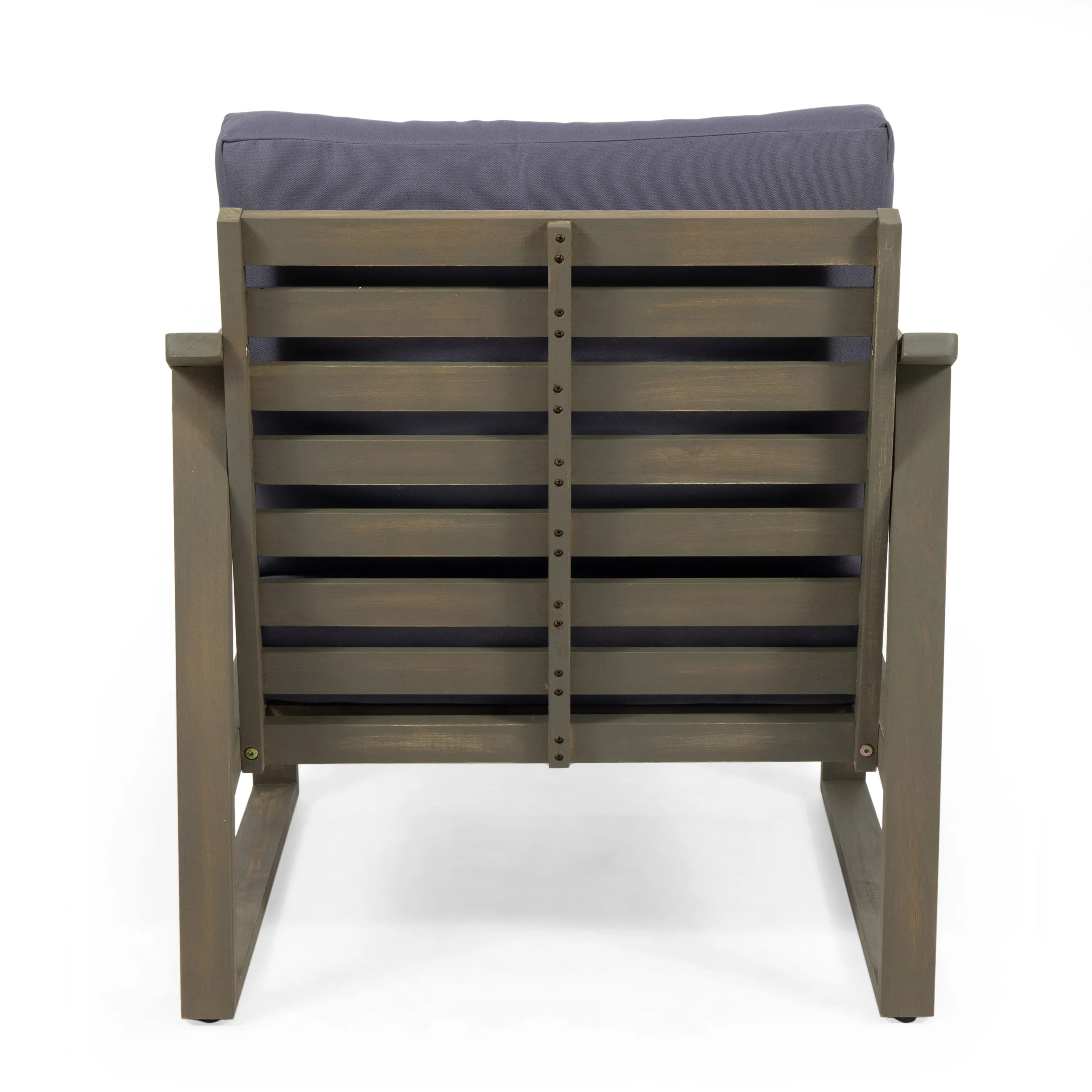 Johnlucas Outdoor Acacia Wood Club Chairs with Water Resistant Cushions (Set of 2) - furnishings