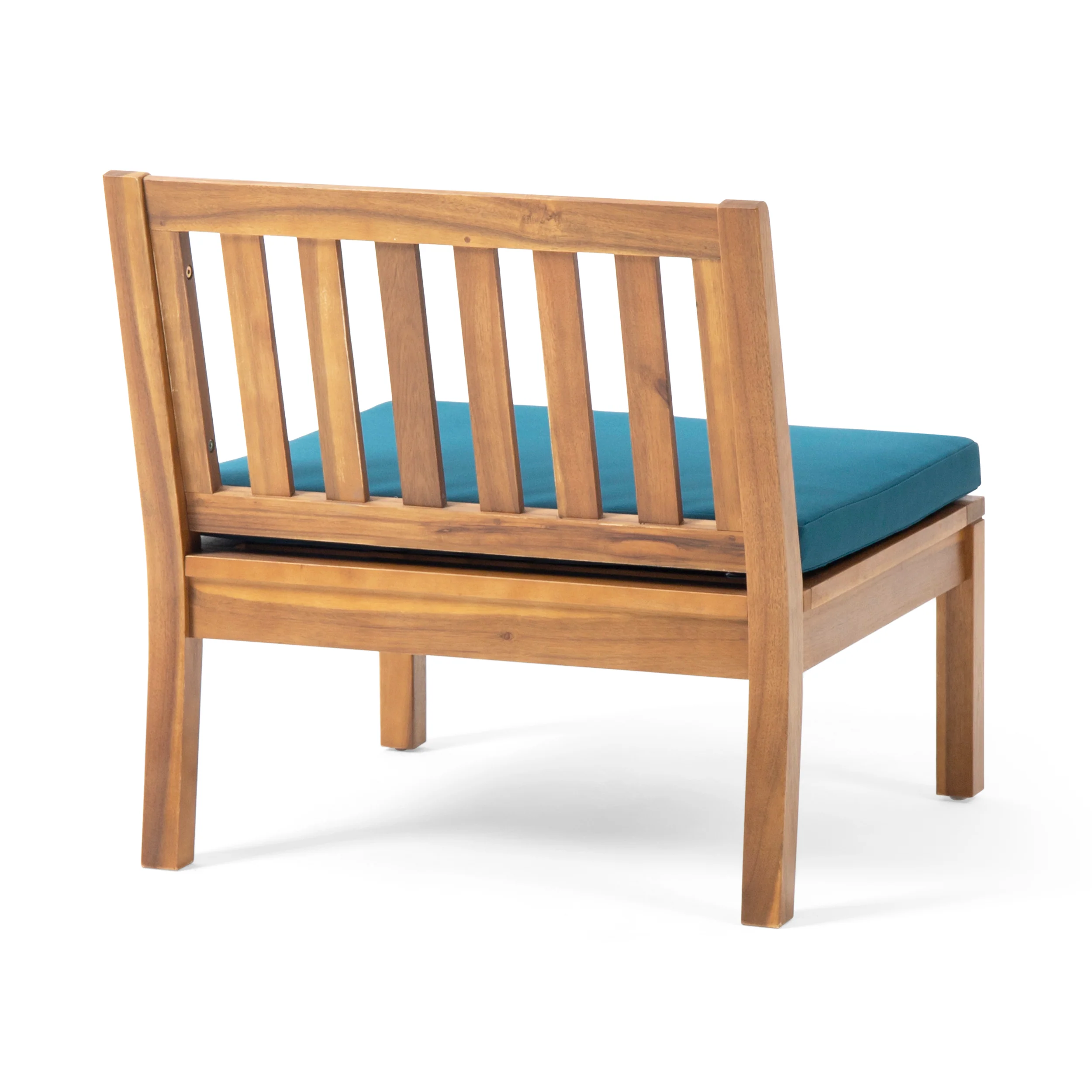 Yadira Outdoor Acacia Wood Chat Set with Side Table - furnishings