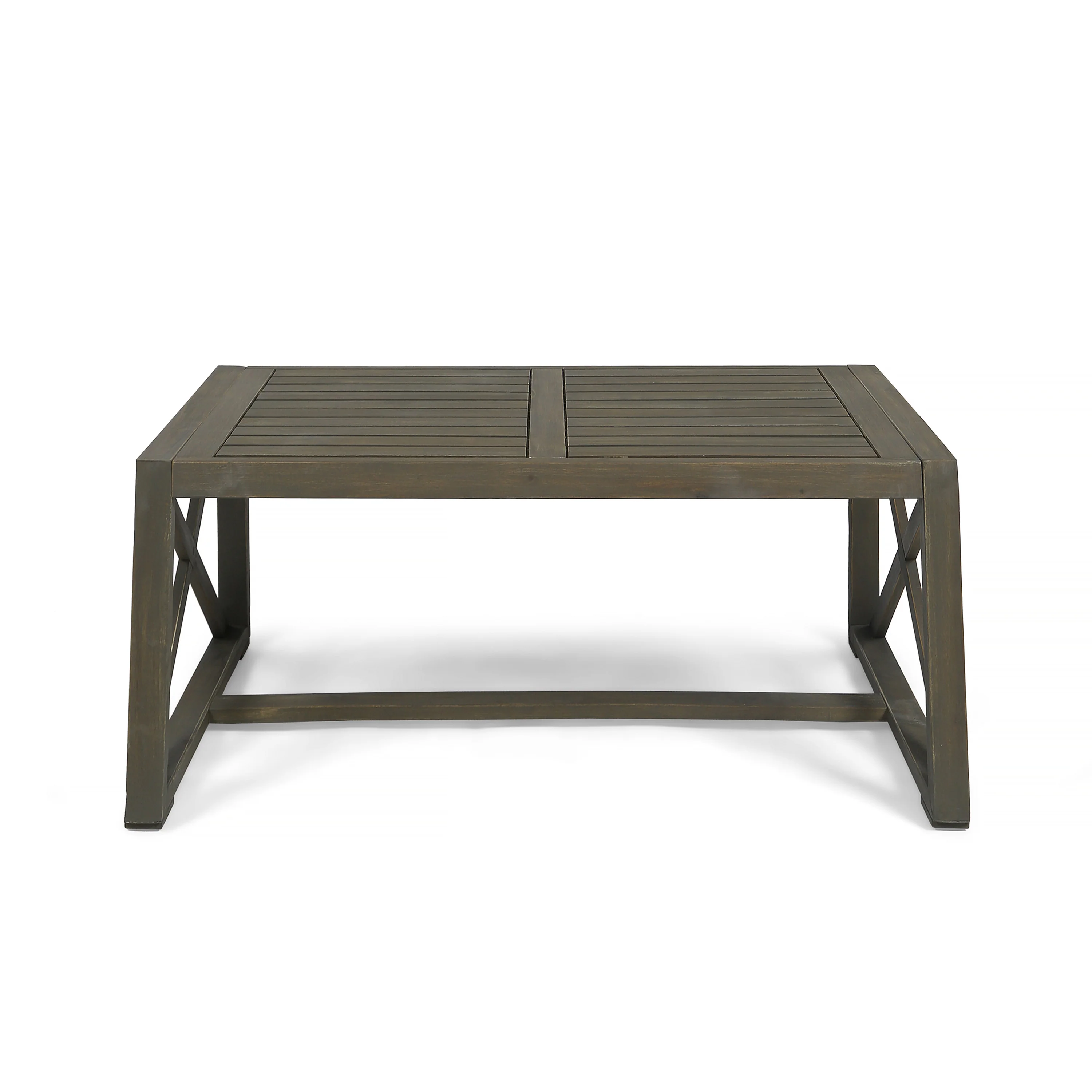Hazel Outdoor Acacia Wood Loveseat with Coffee Table Set with Cushions - furnishings