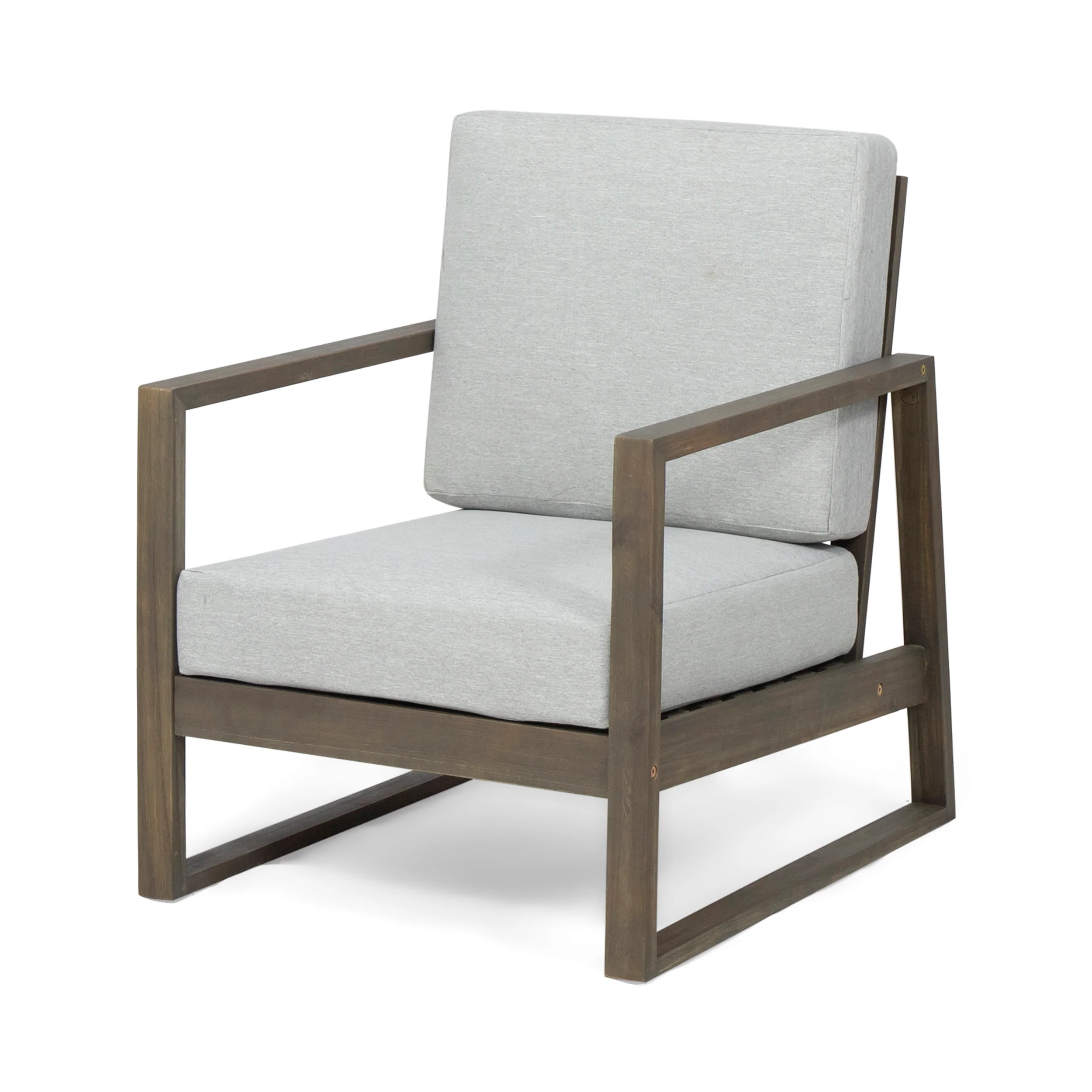 Silla Outdoor Acacia Wood Club Chair with Cushion - furnishings