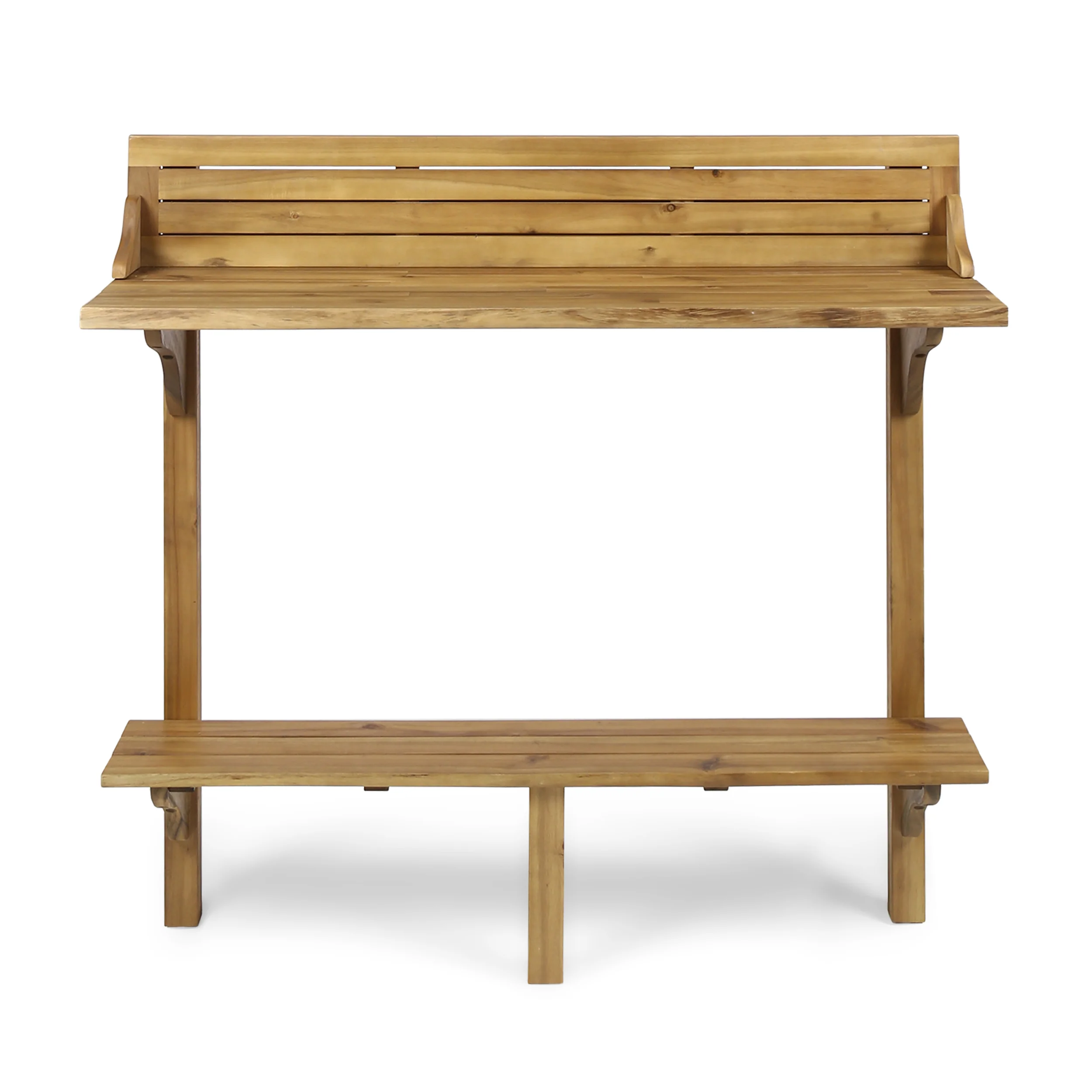 Pensacola Outdoor Acacia Wood Balcony Bar Table - furnishings