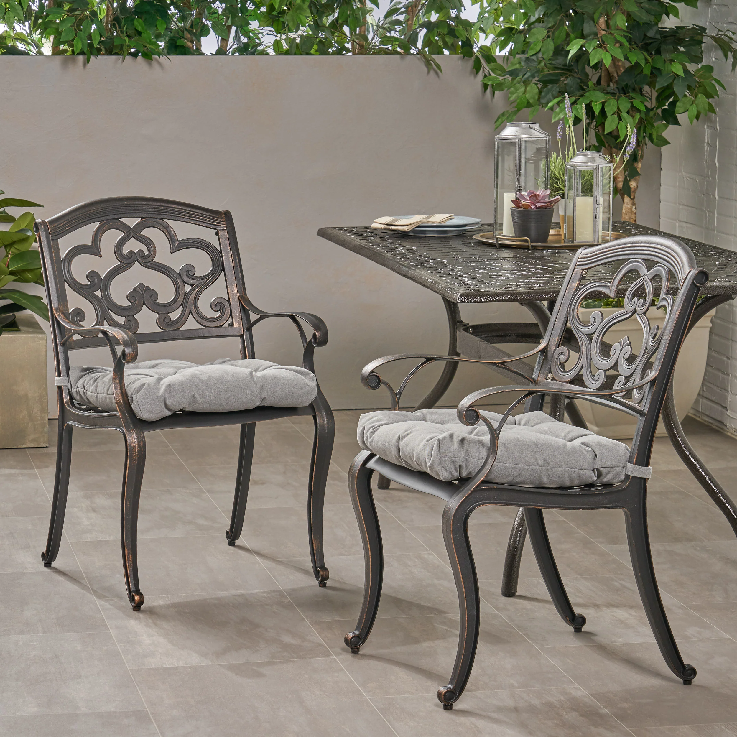 Sher Outdoor Dining Chair with Cushion (Set of 2) - furnishings