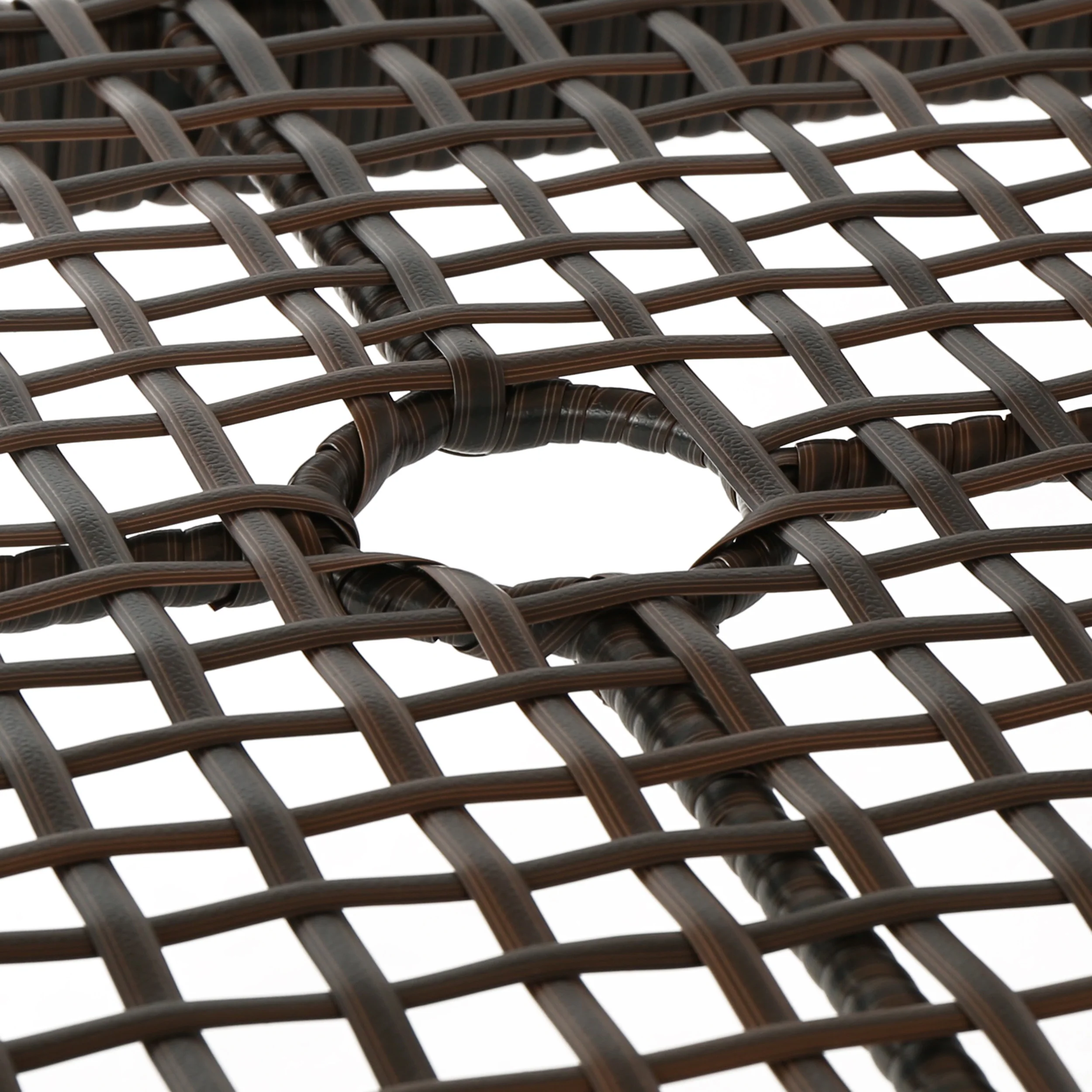Selander Multibrown Wicker Glass Table - furnishings