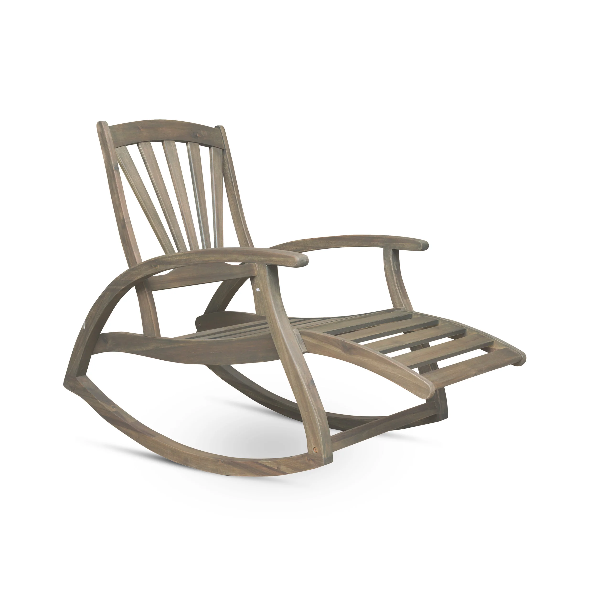 Lee Outdoor Rustic Acacia Wood Recliner Rocking Chairs (Set of 2) - furnishings