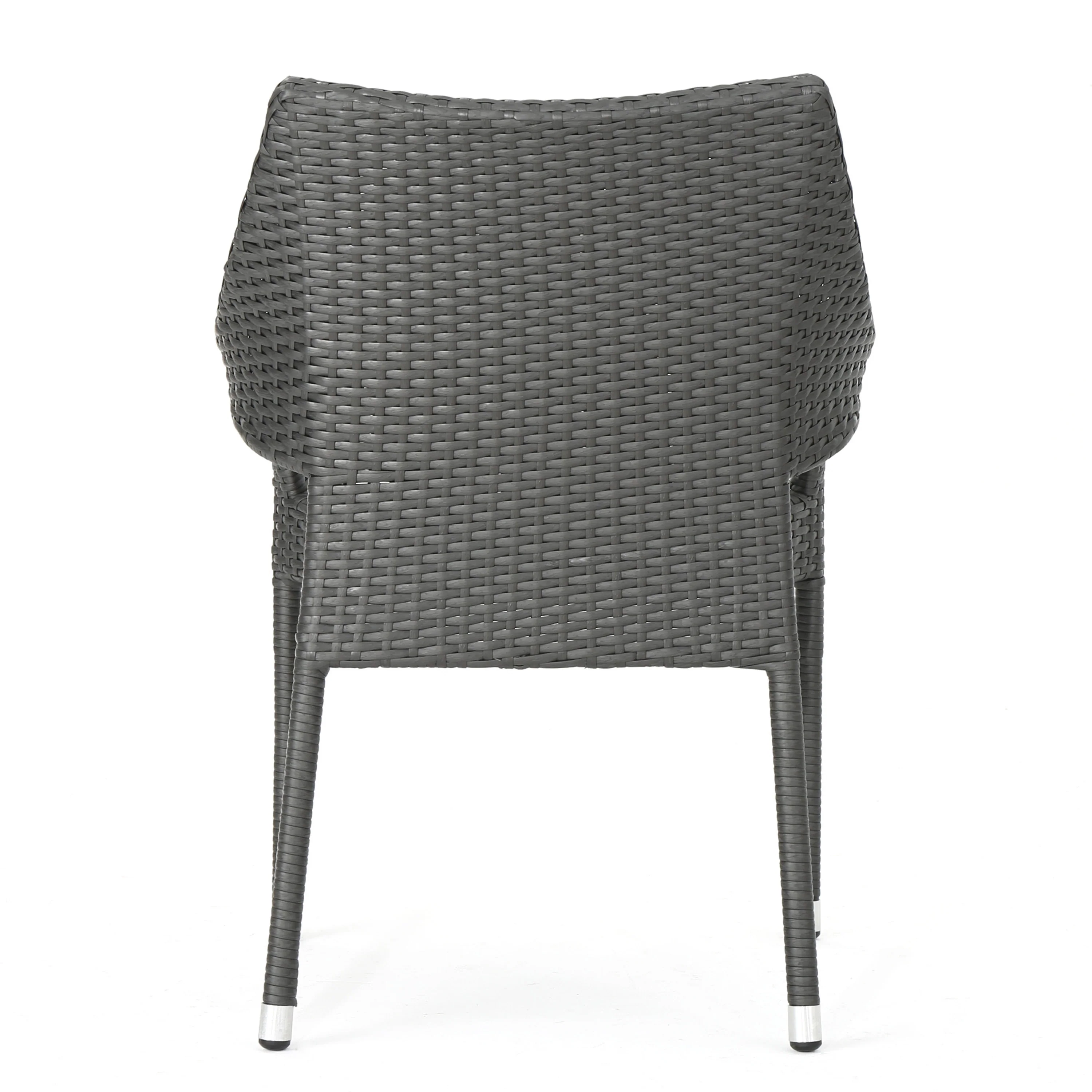 Edna Outdoor 3 Piece Wicker Bistro Set, Grey - furnishings