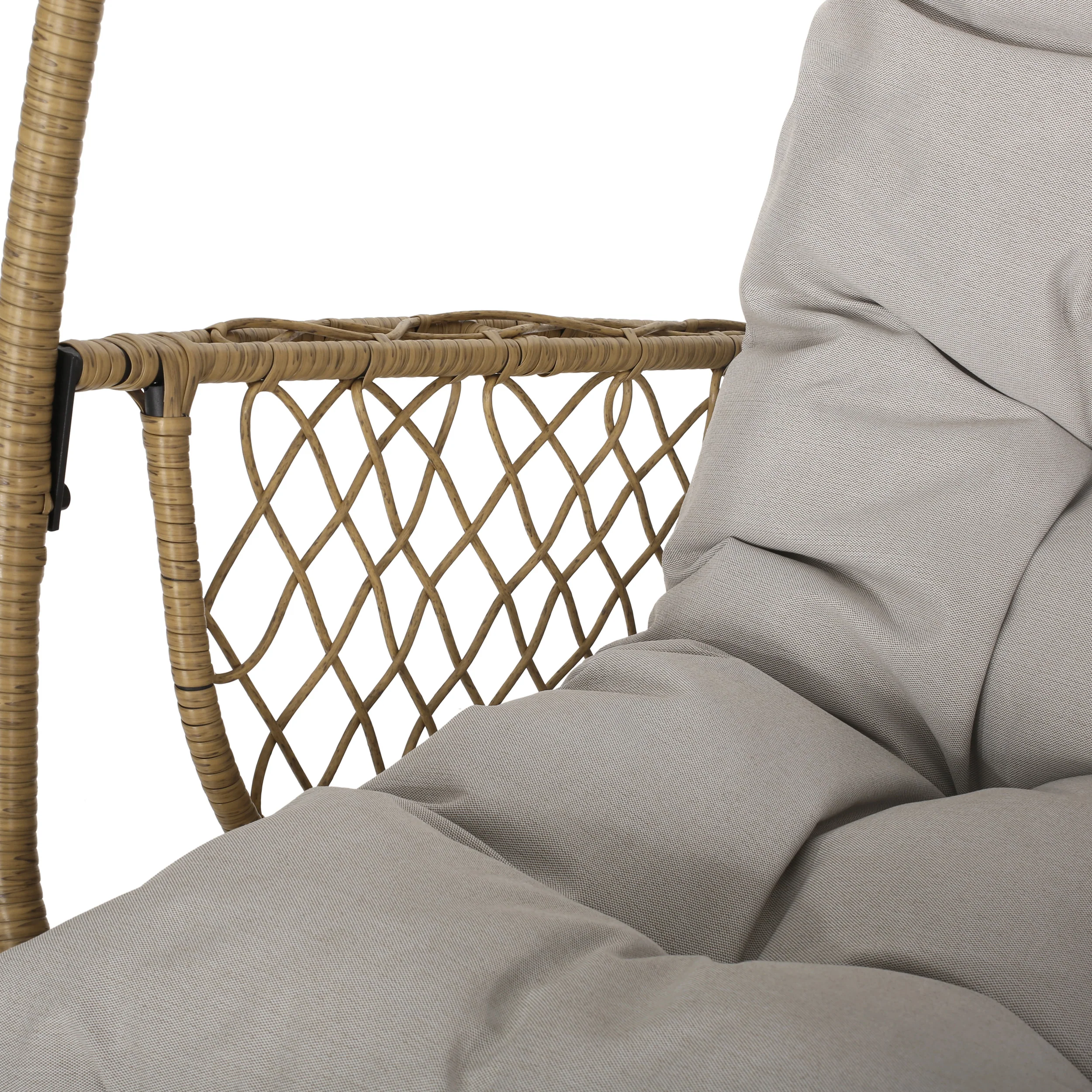 Primo Outdoor Wicker Hanging Basket Egg Chair with Stand - furnishings