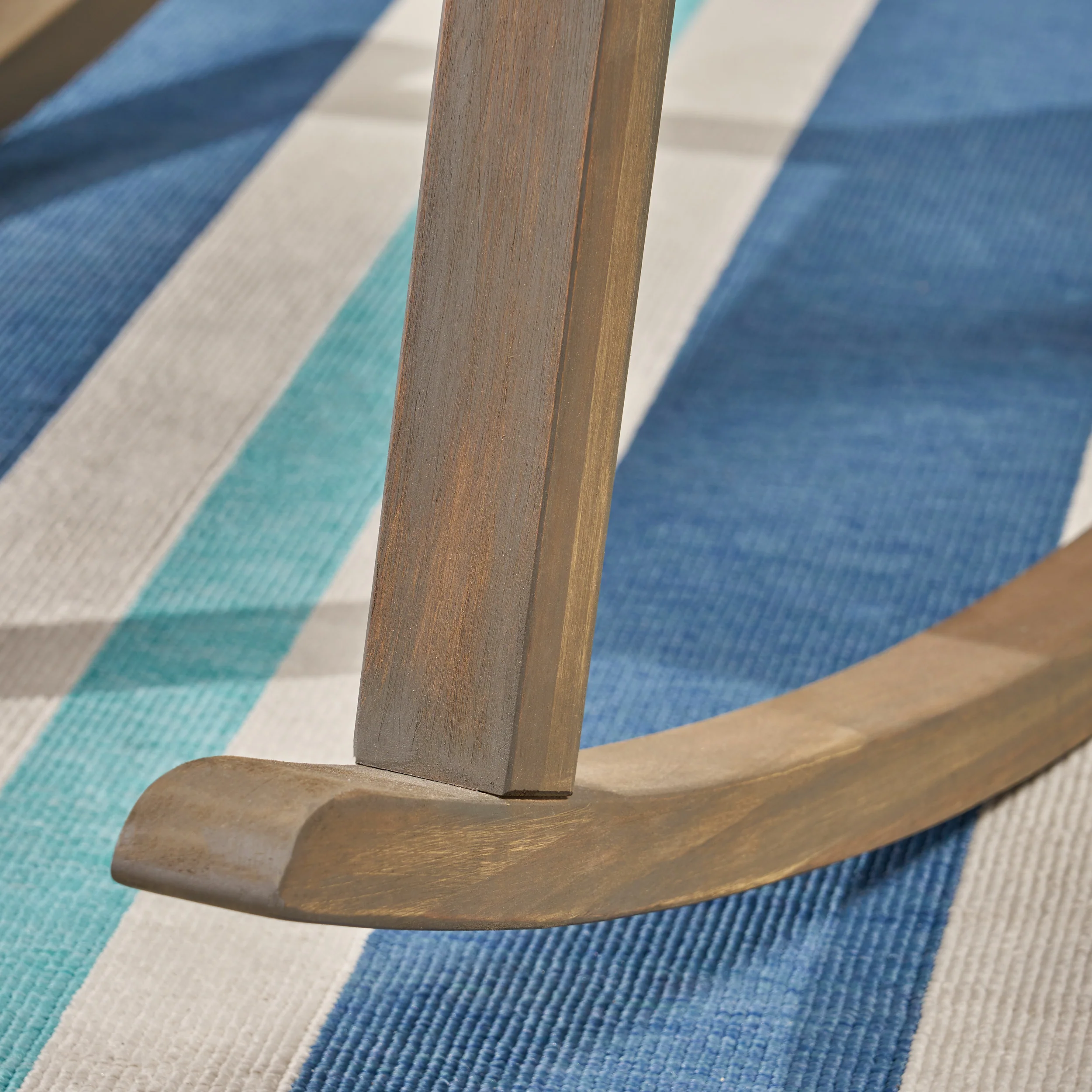 Zane Outdoor Acacia Wood Rocking Chair with Side Table - furnishings