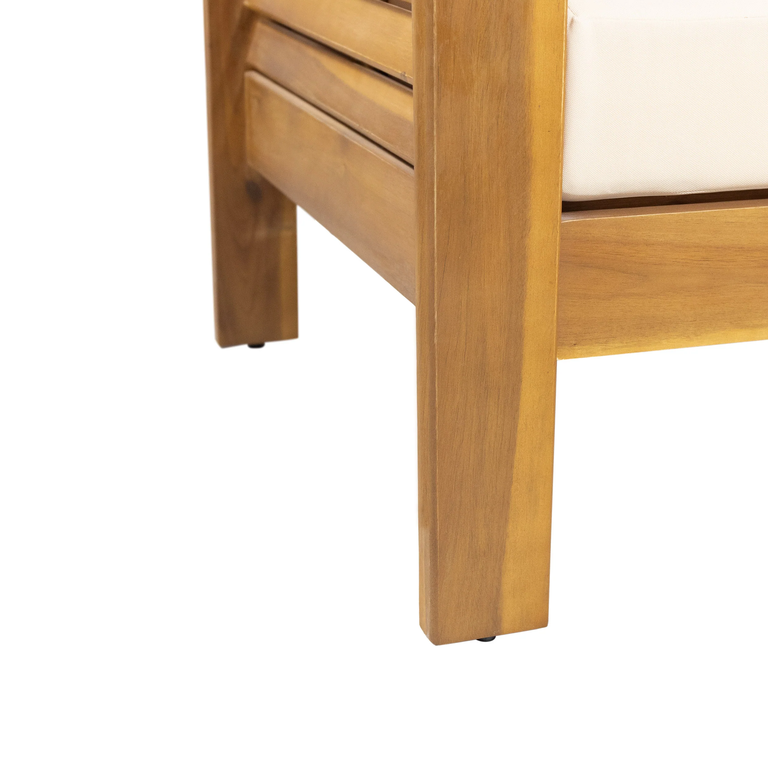 Rabun Outdoor Acacia Wood Loveseat and Coffee Table Set with Cushions - furnishings