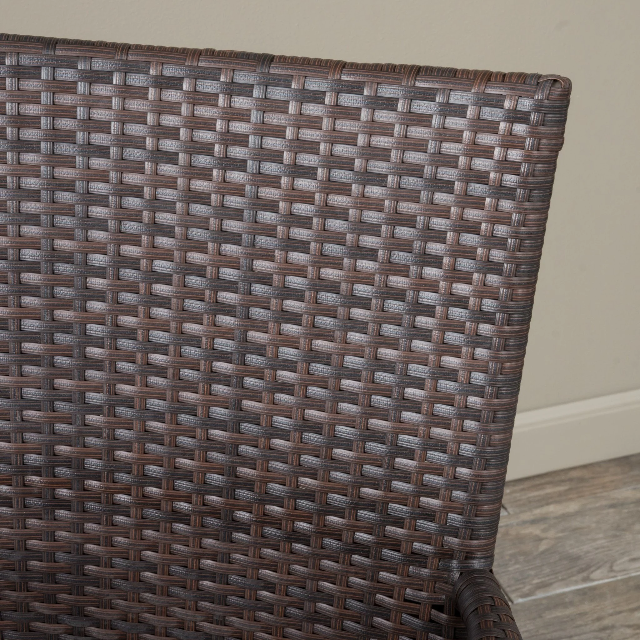 Kory Outdoor 3pc Multibrown Wicker Bistro Set - furnishings