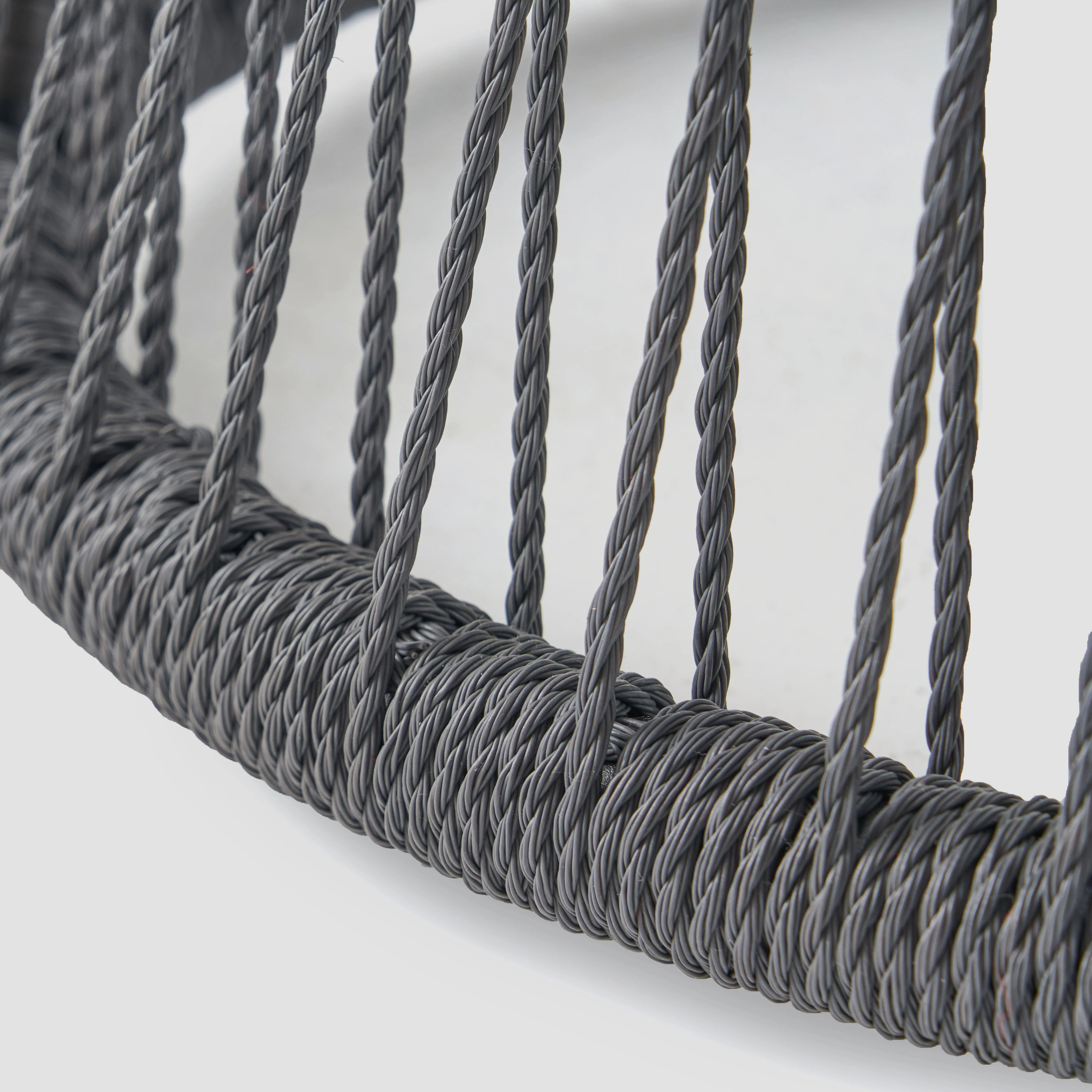 Karen Outdoor Side Table, Steel and Rope, Tempered Glass Table Top, Boho - furnishings