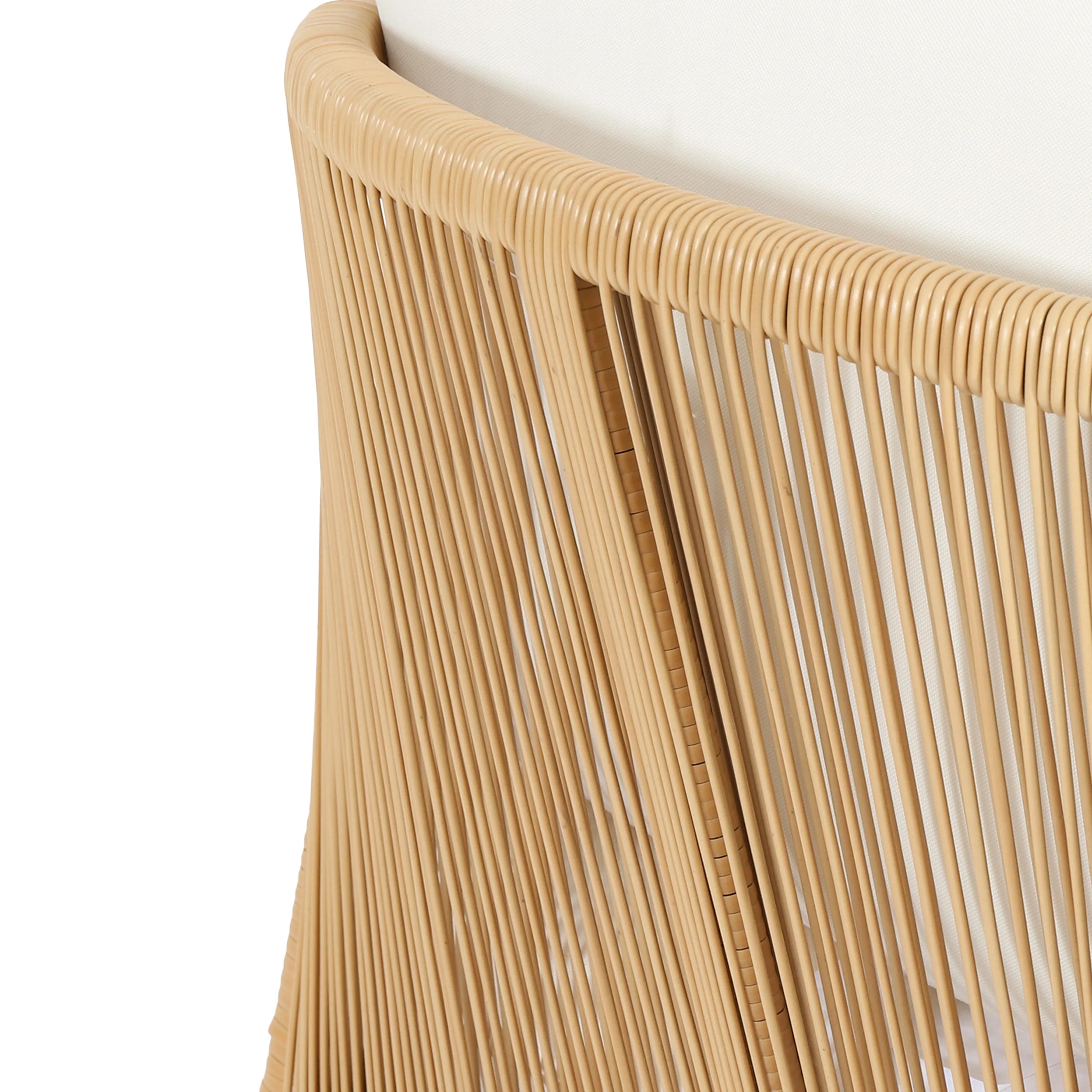 Allerton Outdoor Acacia Wood and Wicker Club Chairs with Cushions, Set of 2, Teak, Light Brown, and Beige - furnishings
